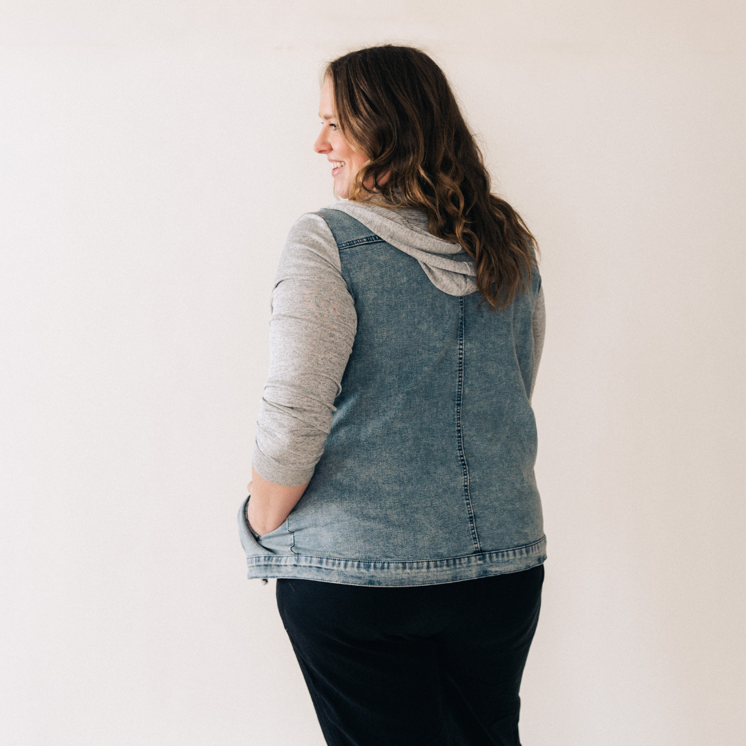 Hooded Denim Jacket - Women