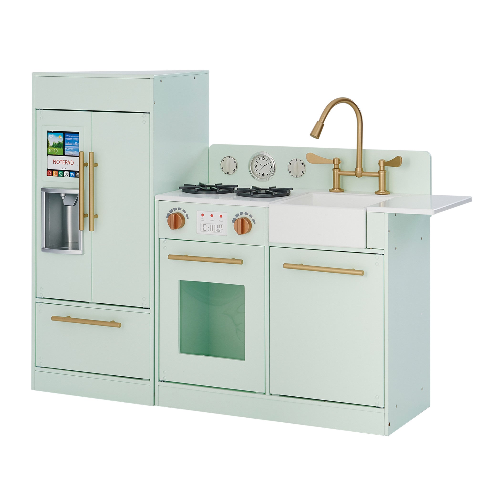 Little Chef Charlotte Modern Play Kitchen, Mint/gold