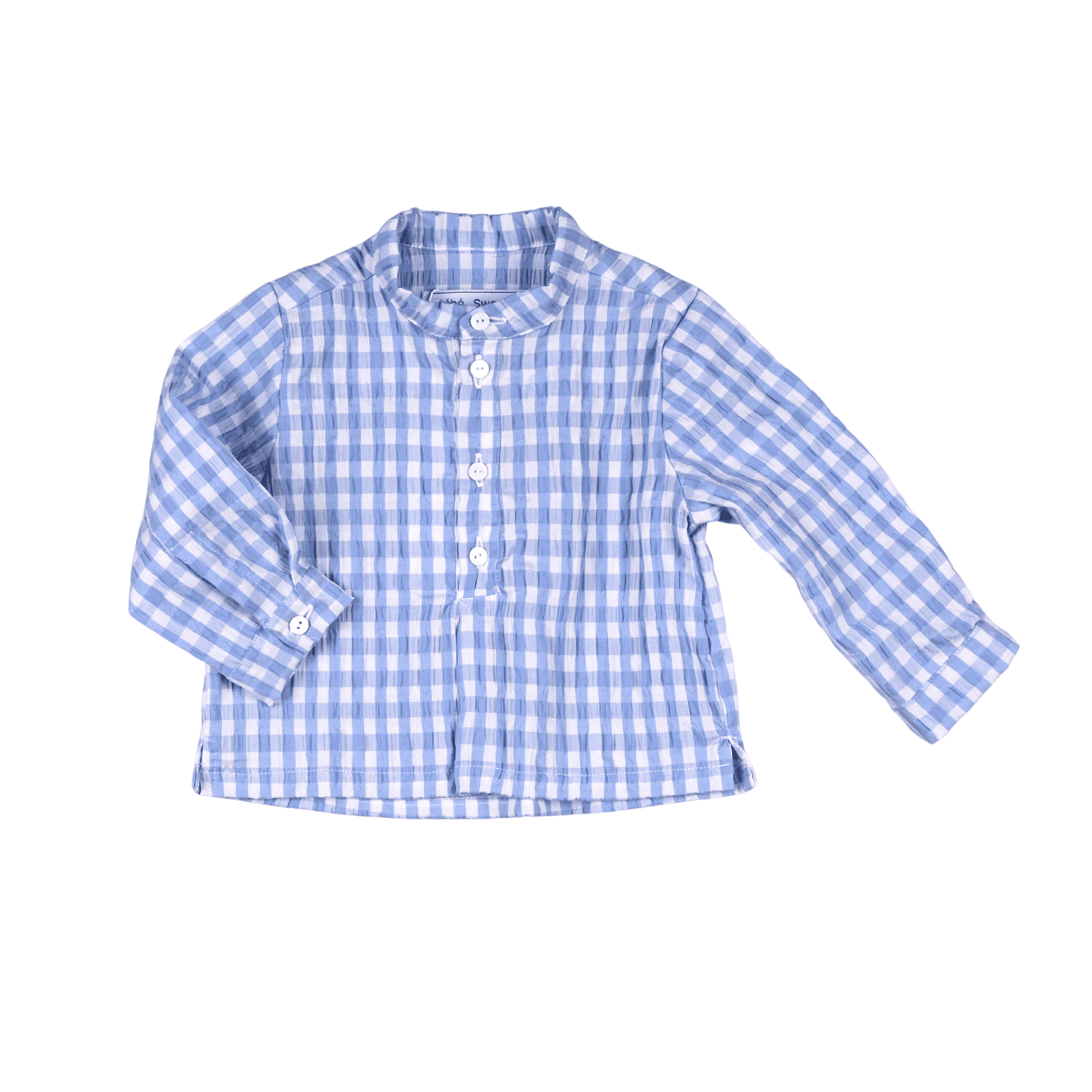 Igor | Boys Blue Gingham Seersucker Shirt