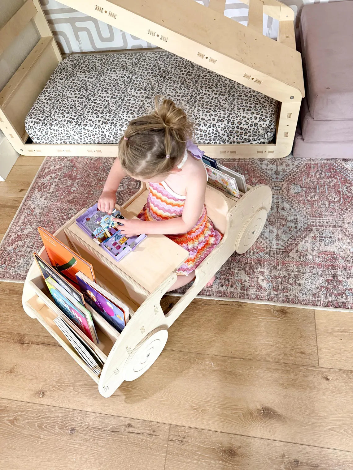 Felix- Car Inspired Double Sided Bookshelf