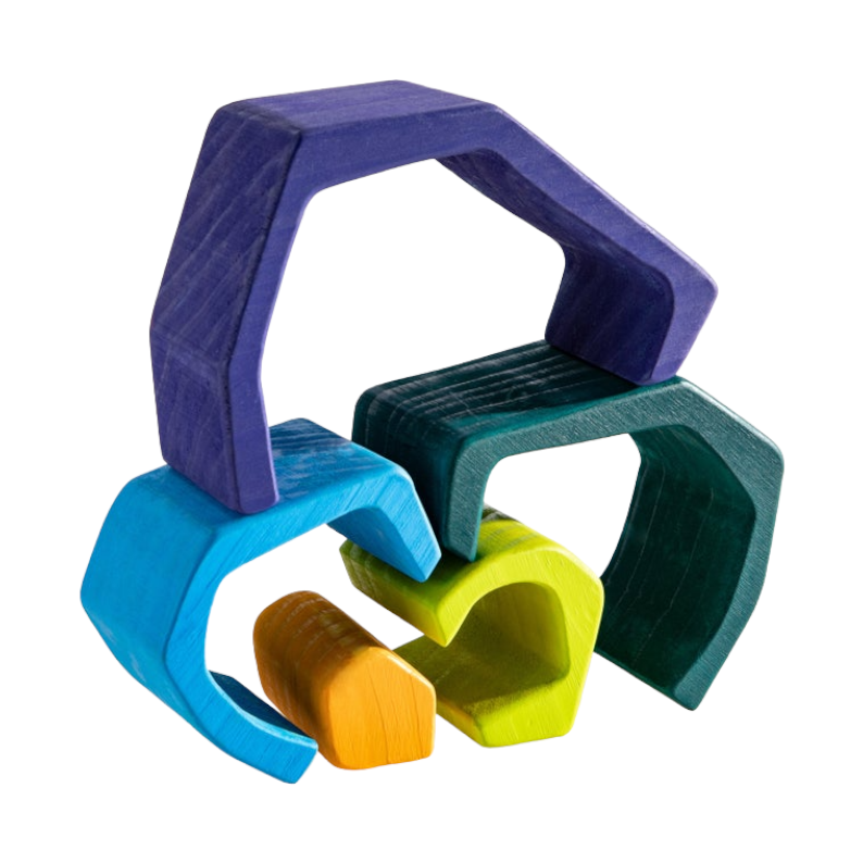 5 Pcs stone Caves Stacking Blocks