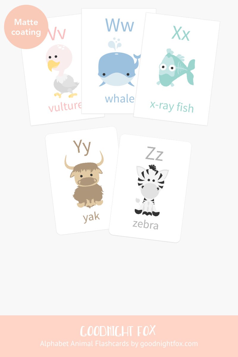 Animal Alphabet Flashcards – A To Z Learning Cards For Toddlers And Preschoolers