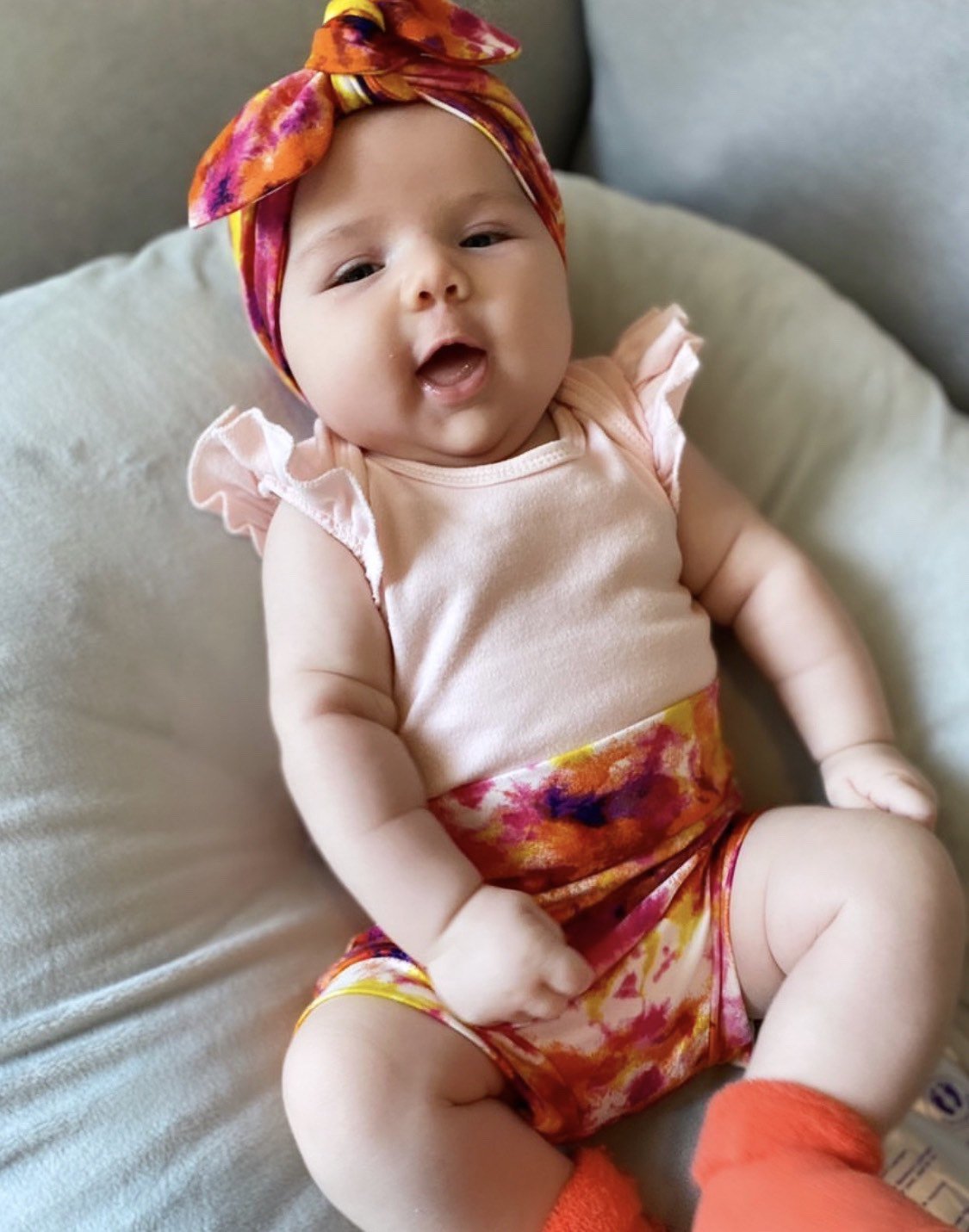 Fuchsia Orange Tie Dye Bummies