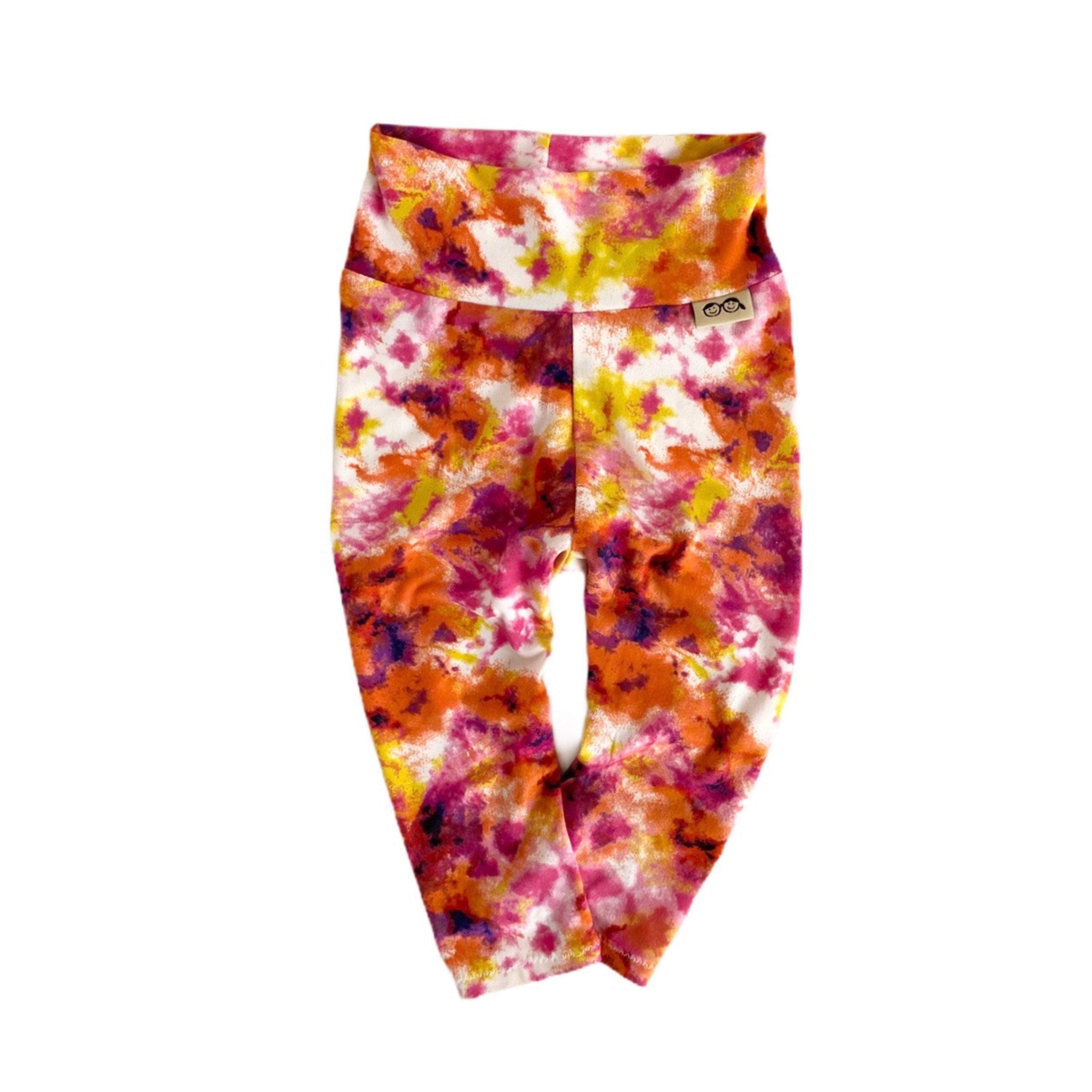 Fuchsia Orange Tie Dye Leggings