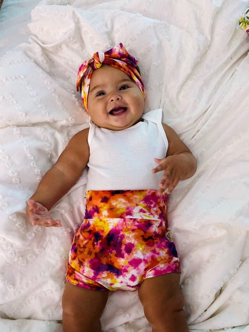 Fuchsia Orange Tie Dye Bummies