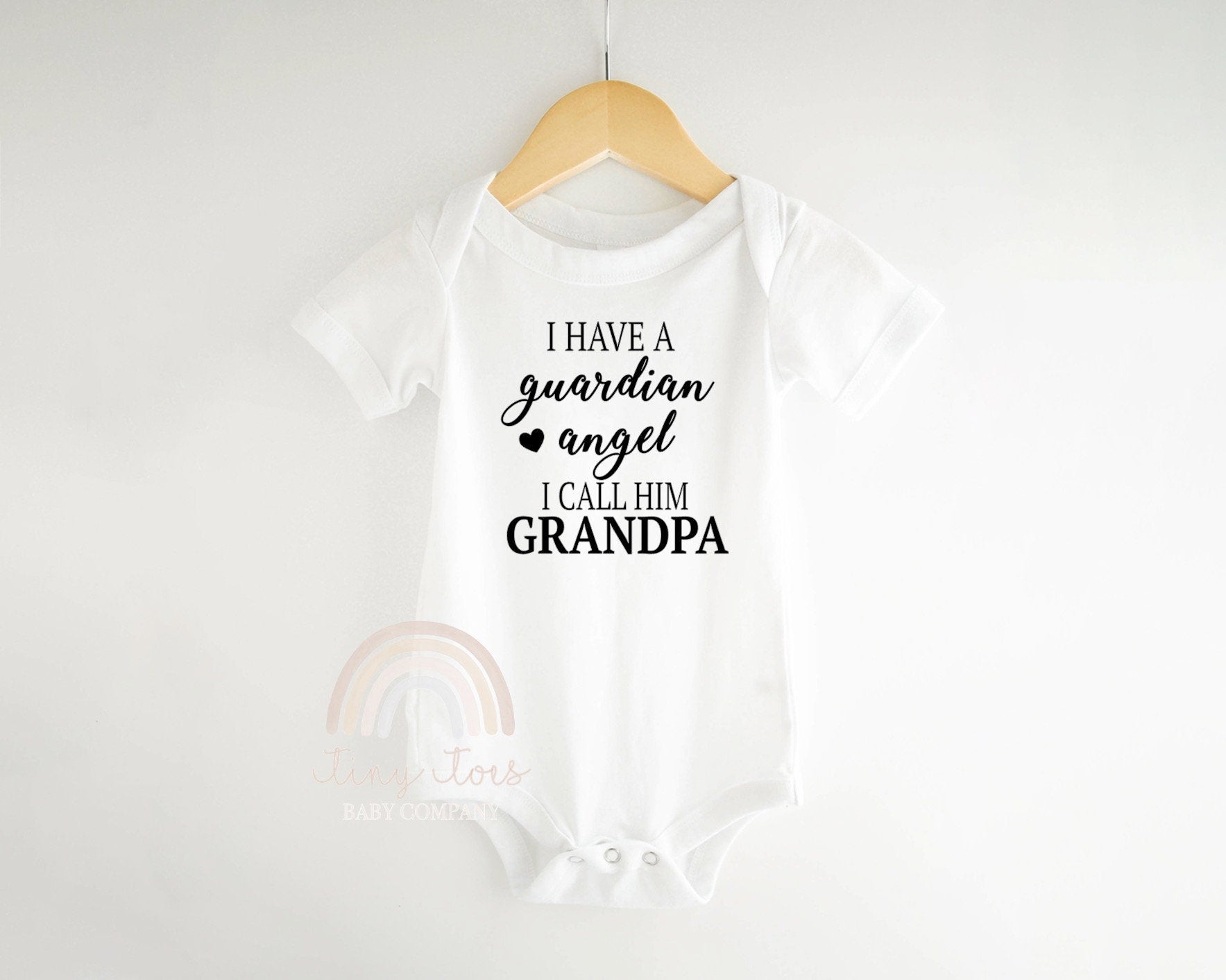 I Have A Guardian Angel I Call Him Grandpa Baby Bodysuit