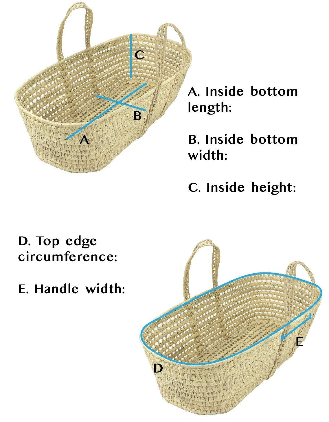 Modern Style Liner Cover For Moses Basket - Choose Fabric - Custom Made