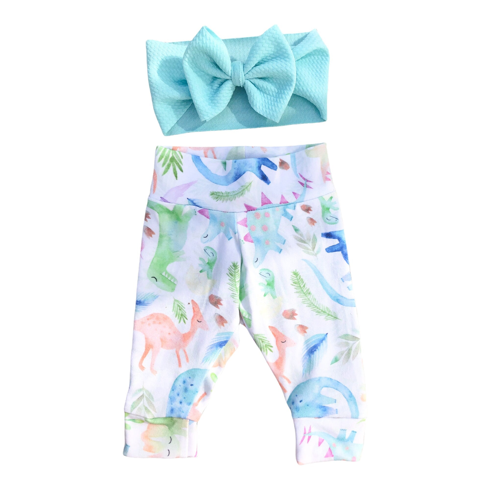 Watercolor Dinosaur Baby Leggings