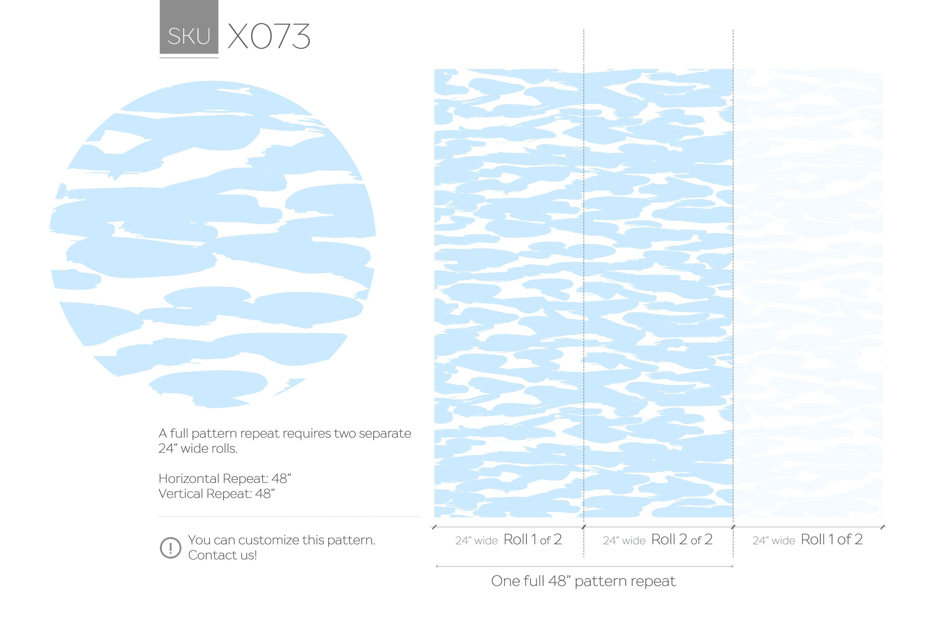 Abstract Wallpaper With Painterly Brush Strokes In Light Blue - X073