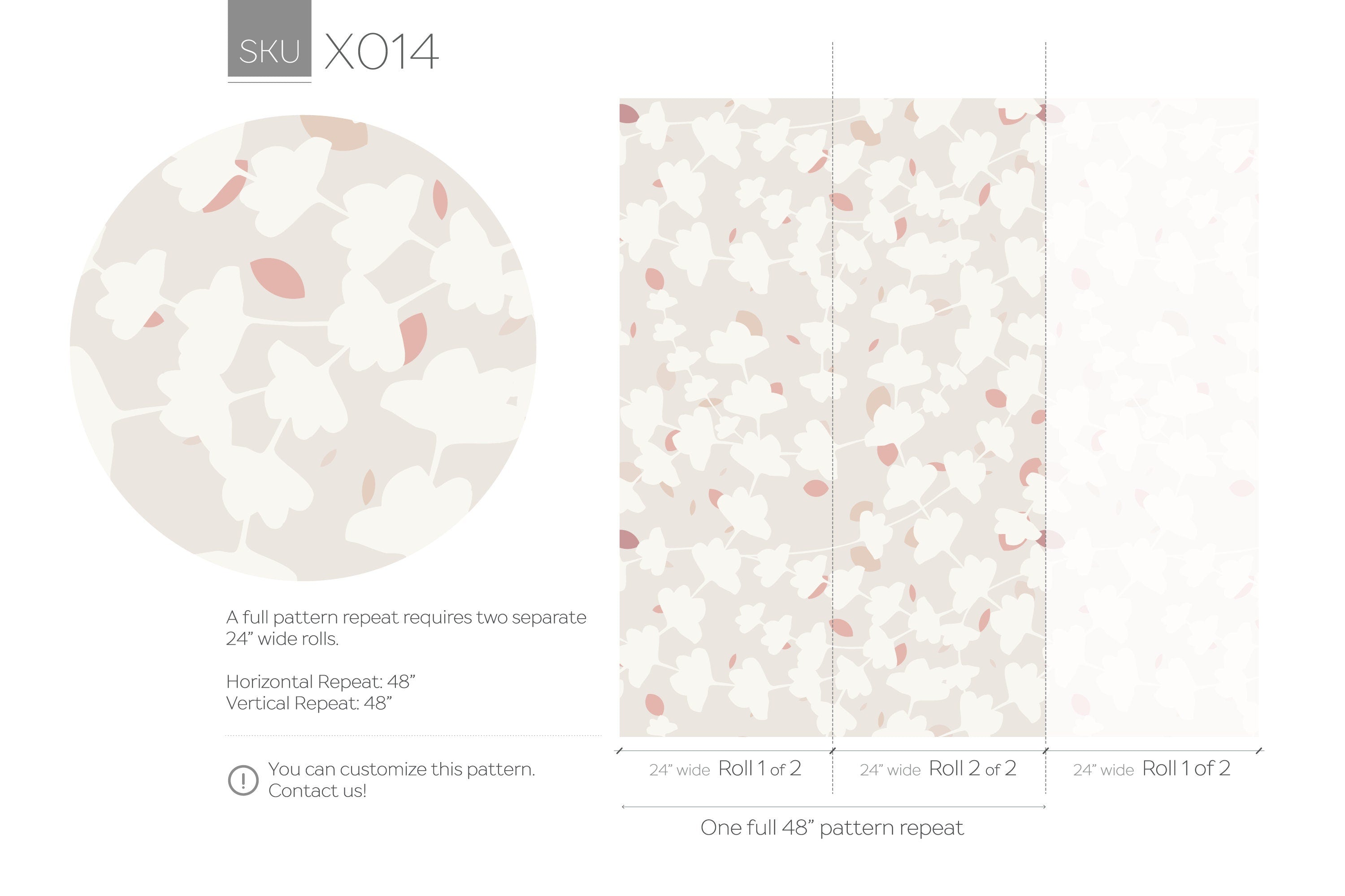 Abstract Wallpaper Featuring Minimalist Leaf Shapes In Beige, Pink, And Gray - X014