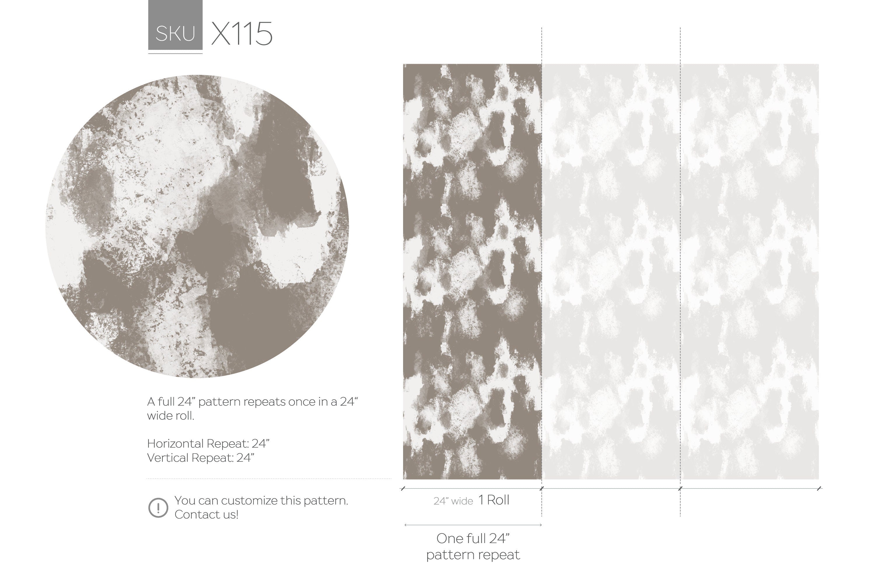 Abstract Wallpaper With A Painterly Effect In Taupe And White - X115