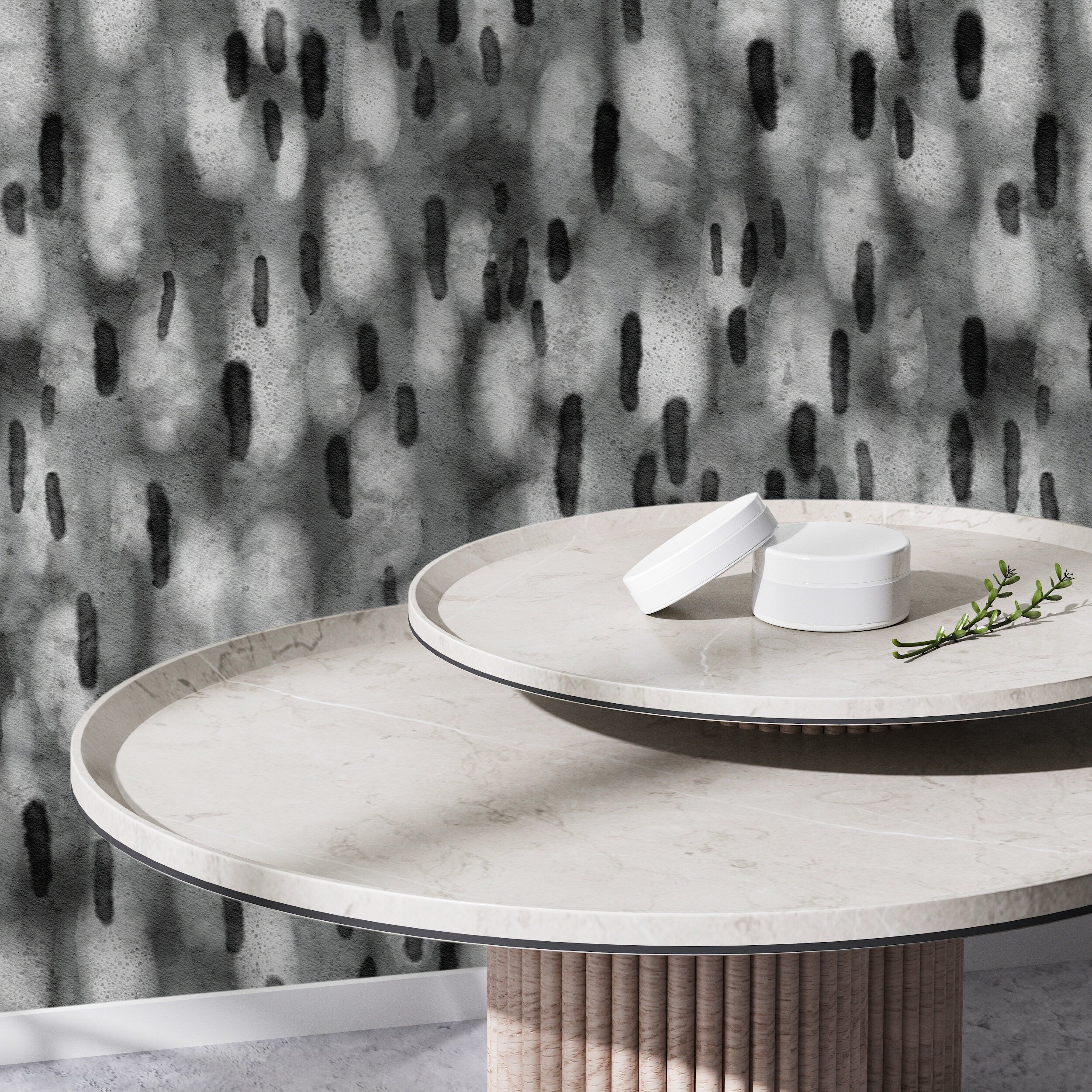 Abstract Wallpaper With Painterly Brushstrokes In Gray And Black - X113