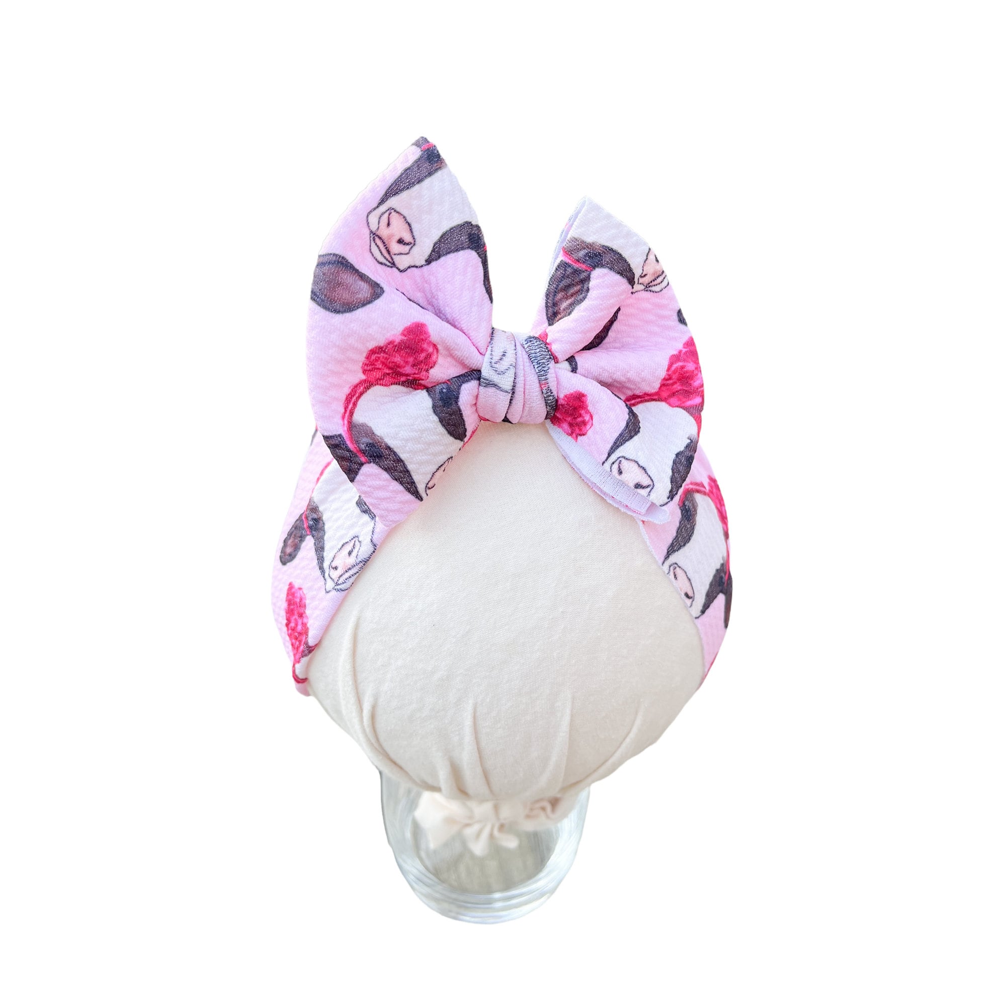 Cow Wearing Top Knot Headwrap Bow