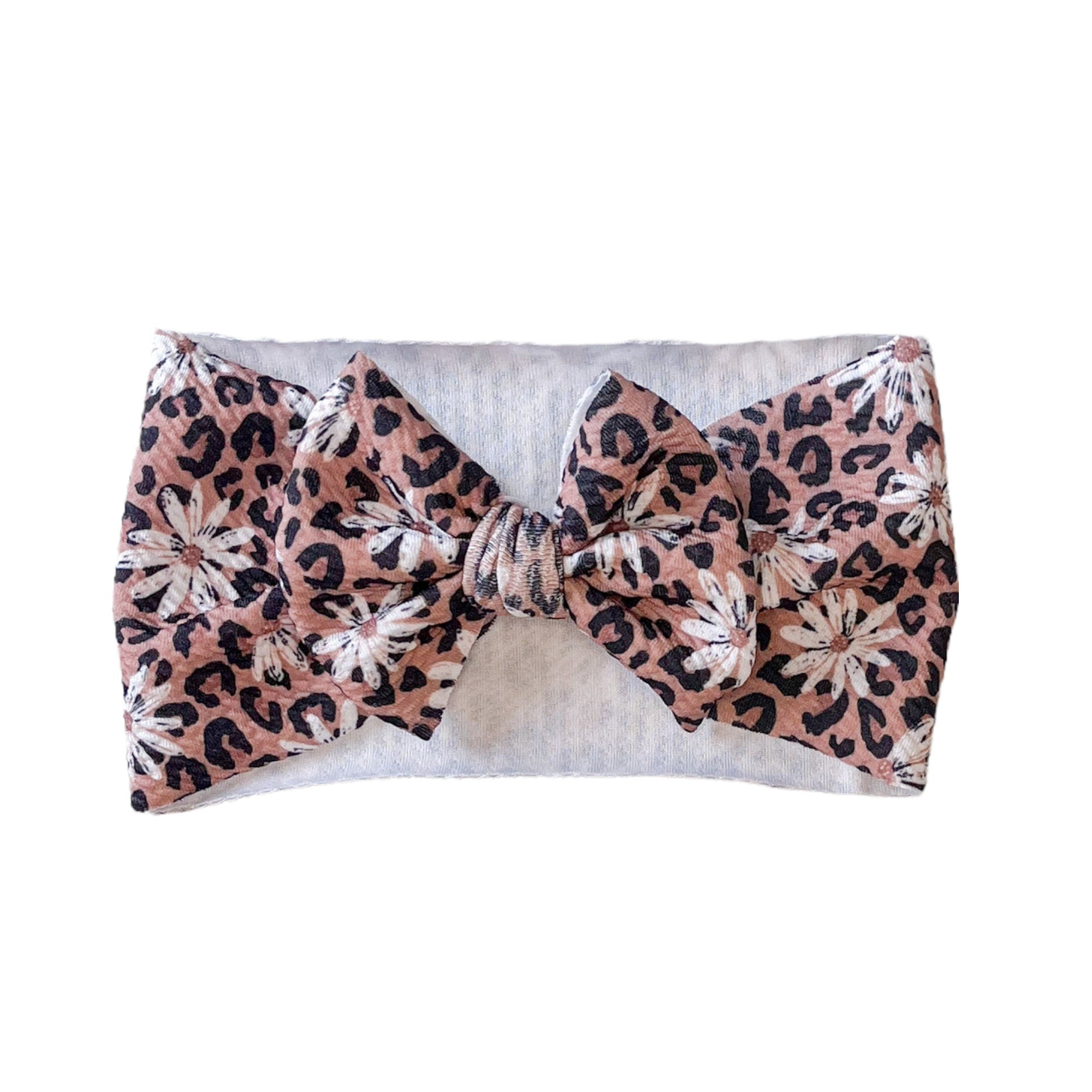 Daisy Cheetah Headwrap Bow