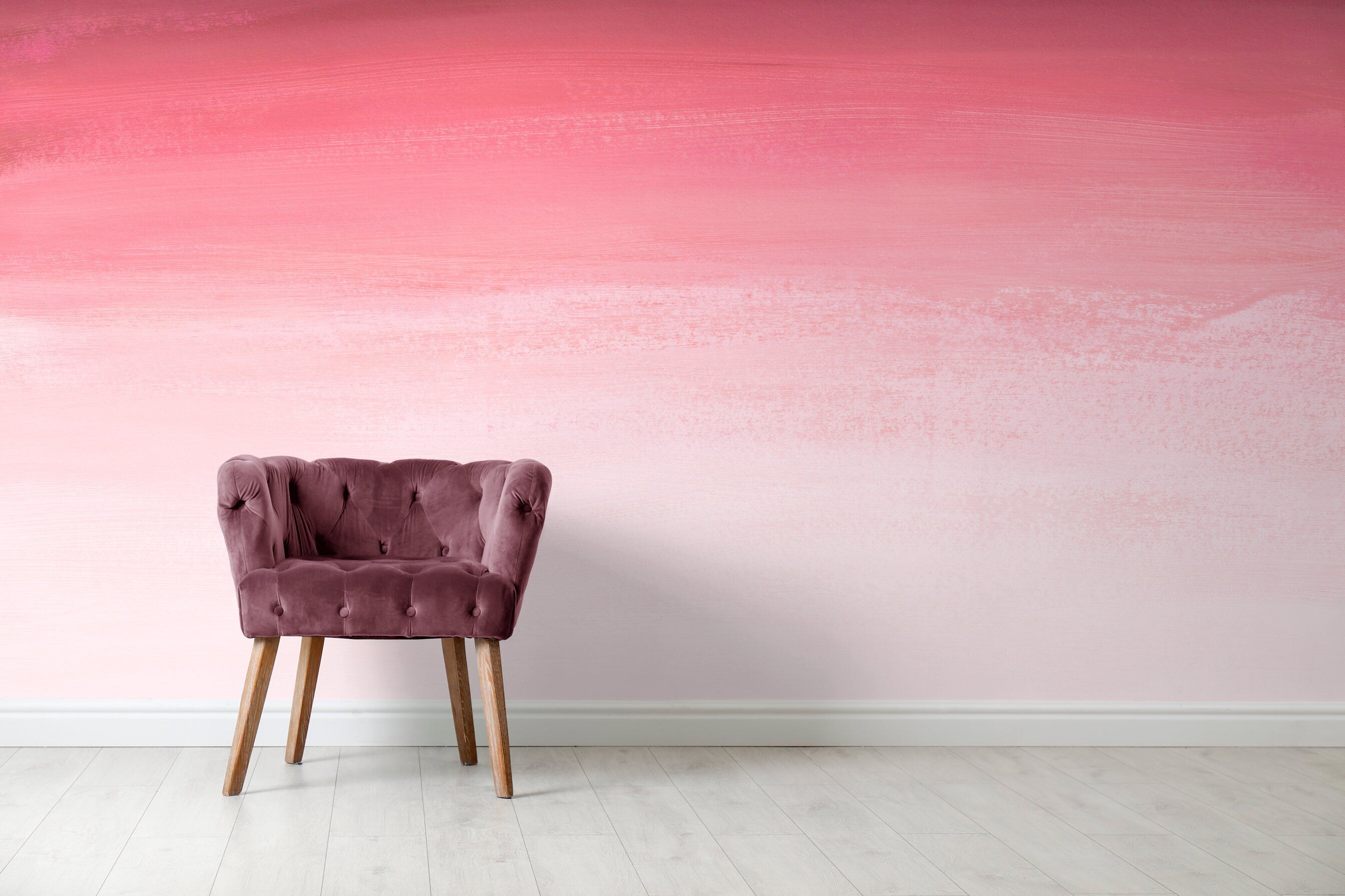 Ombre Wallpaper With A Painted Texture In Pink And White - X163