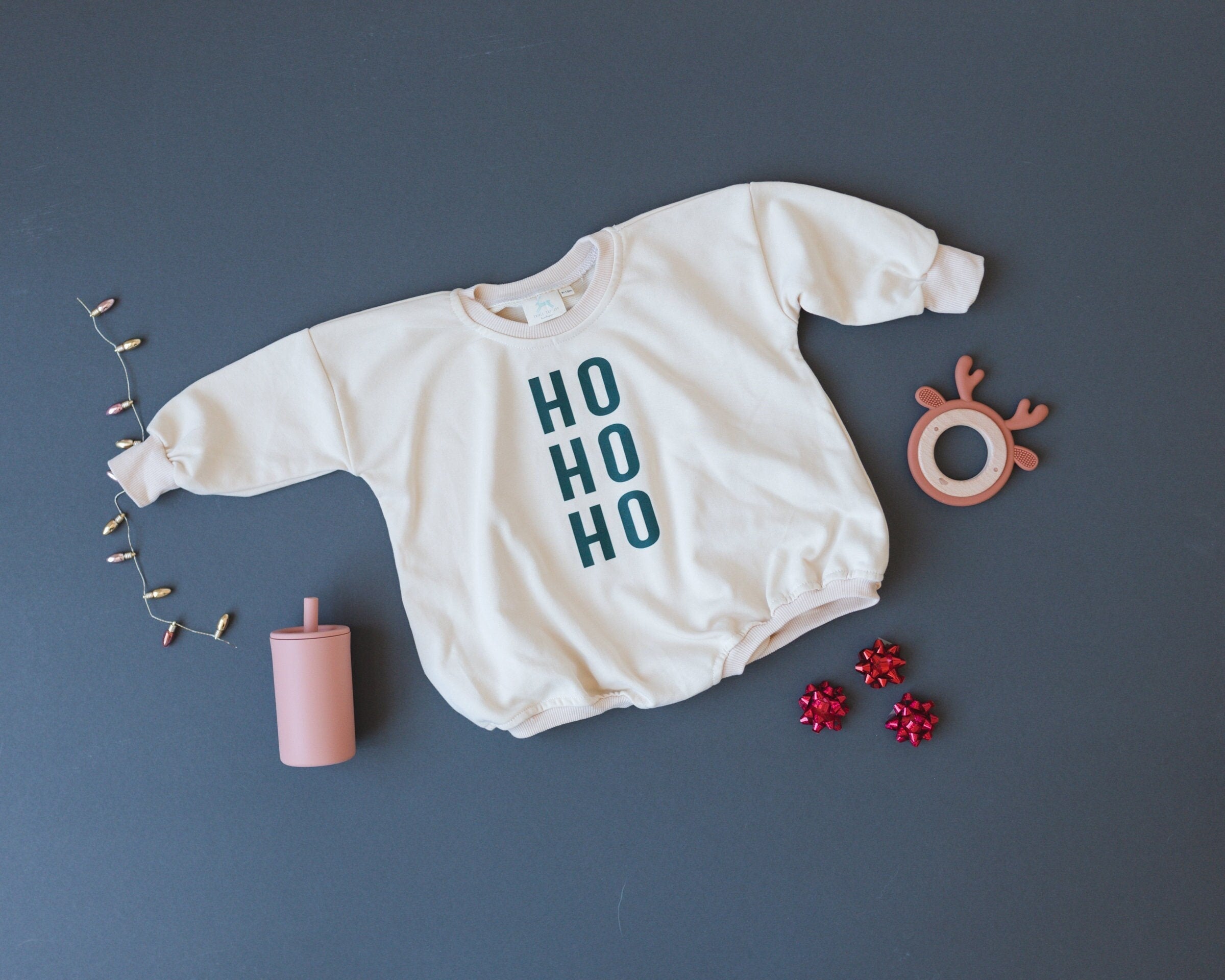 Ho Ho Ho Christmas Sweatshirt Romper