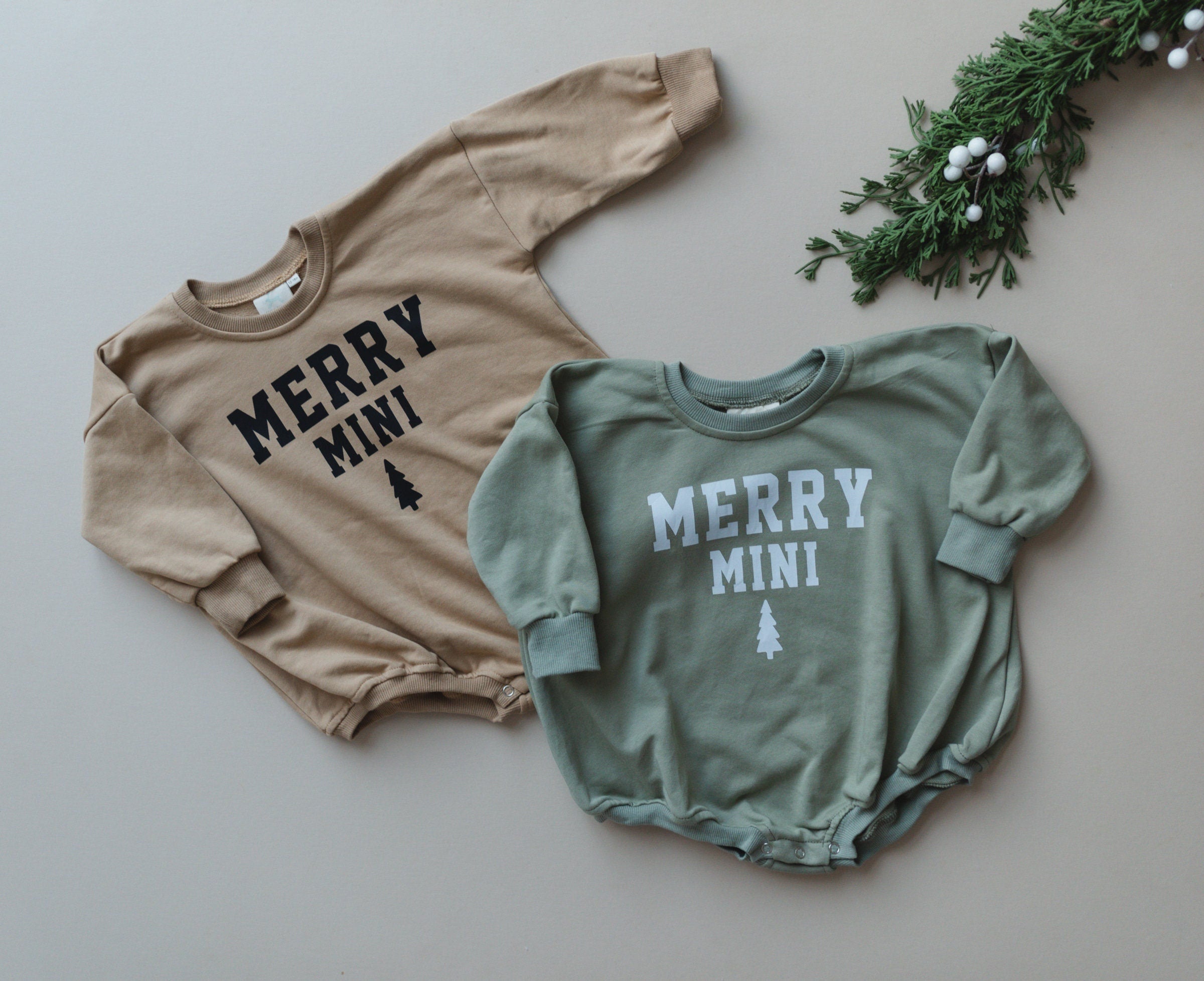 Merry Mini Christmas Sweatshirt Romper