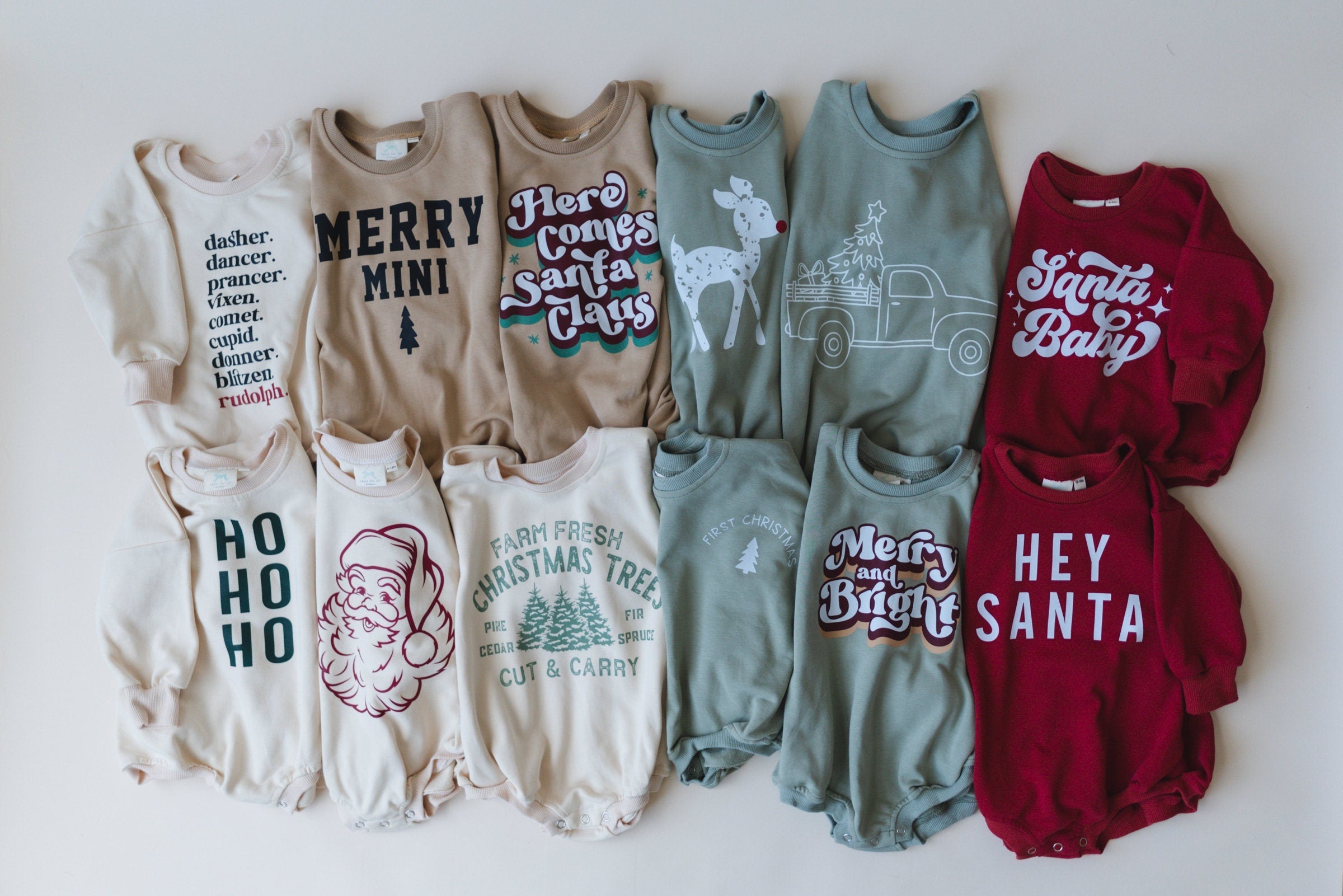 Merry Mini Christmas Sweatshirt Romper