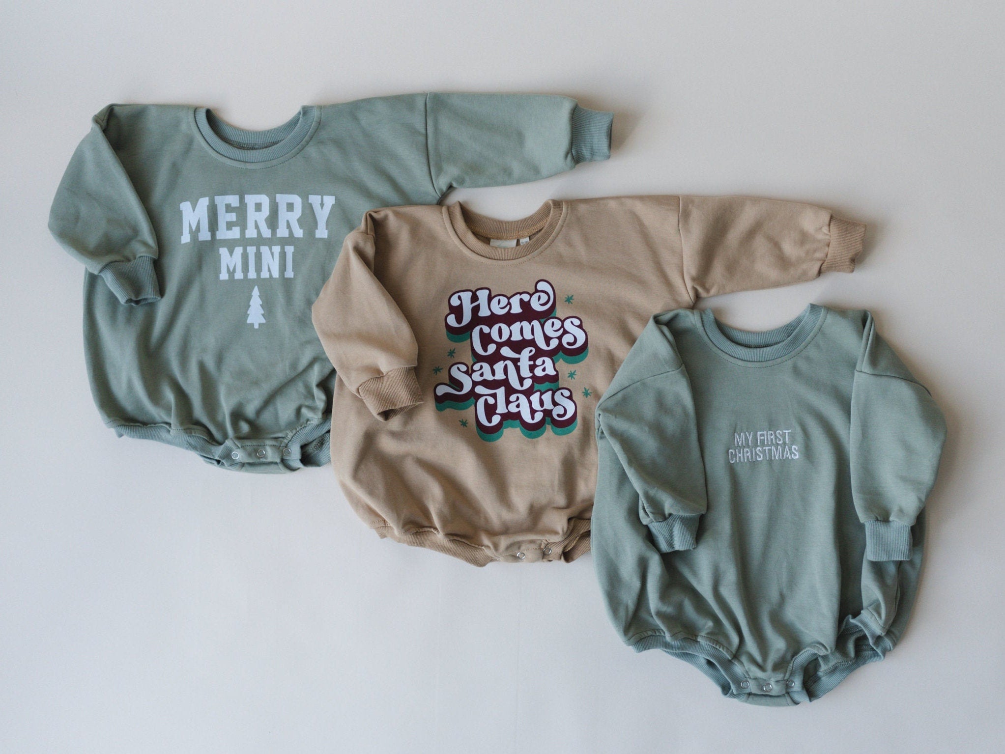 Merry Mini Christmas Sweatshirt Romper