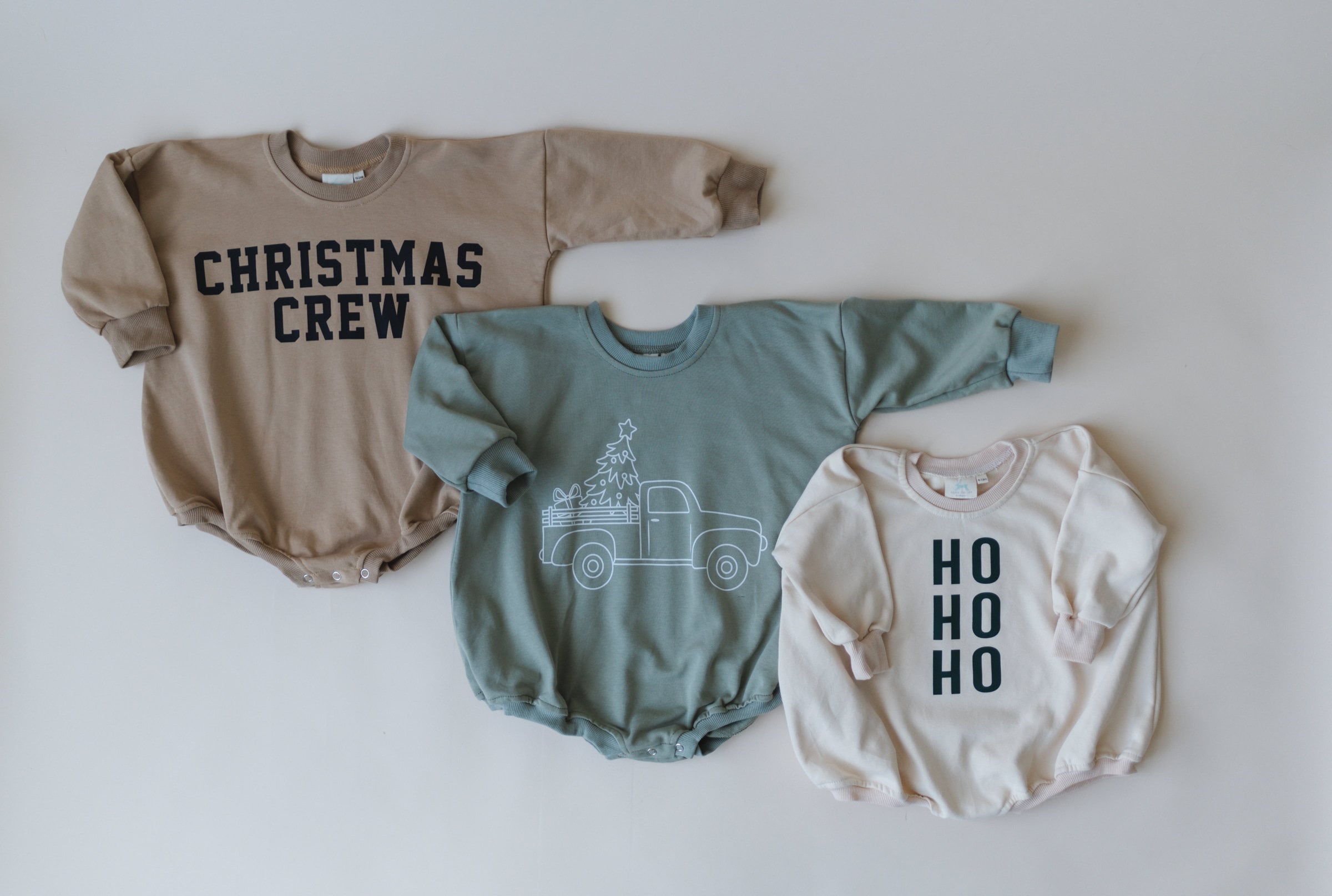 Christmas Tree Truck Sweatshirt Romper