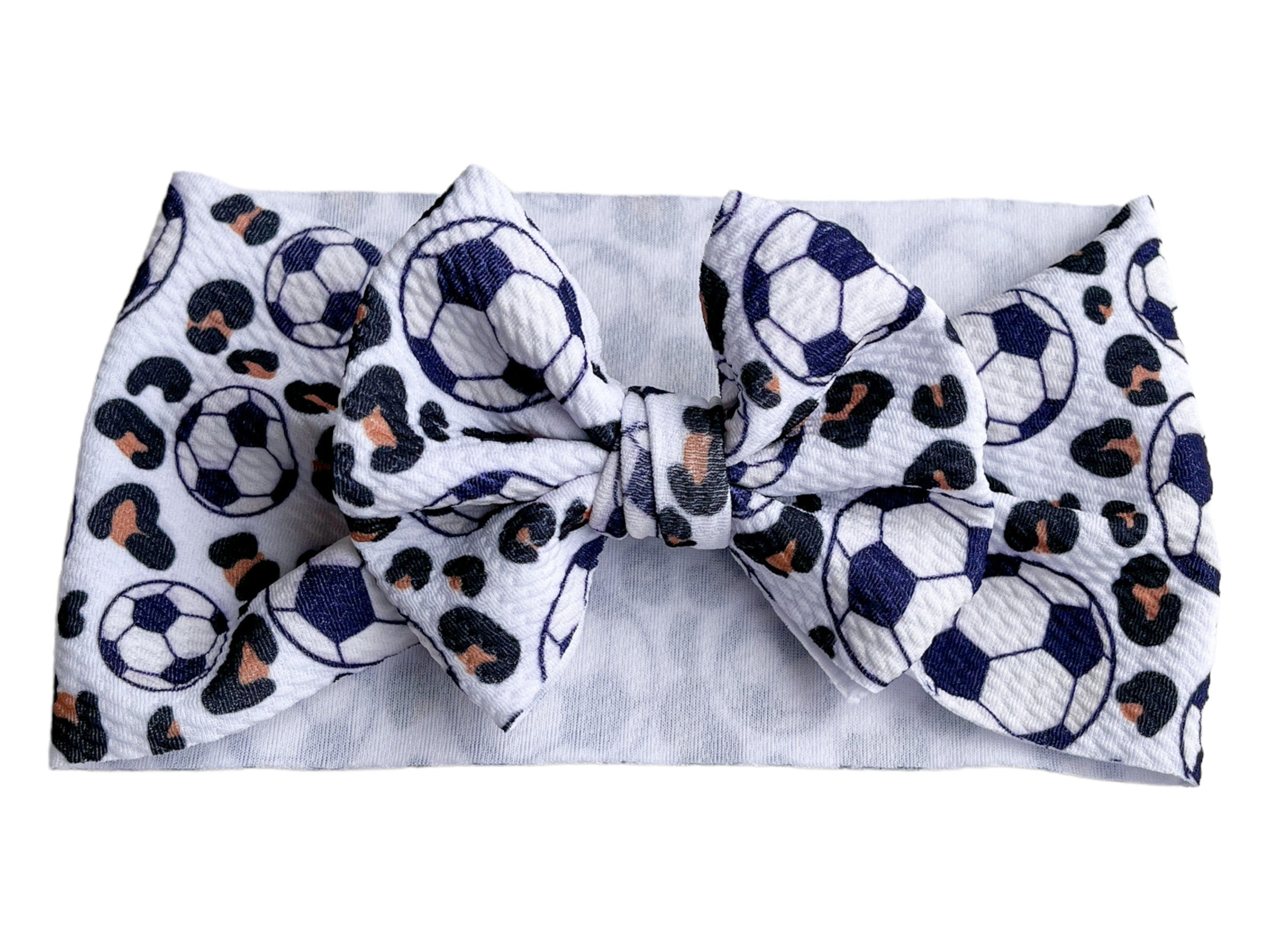 Soccer Cheetah Print Headwrap Bow