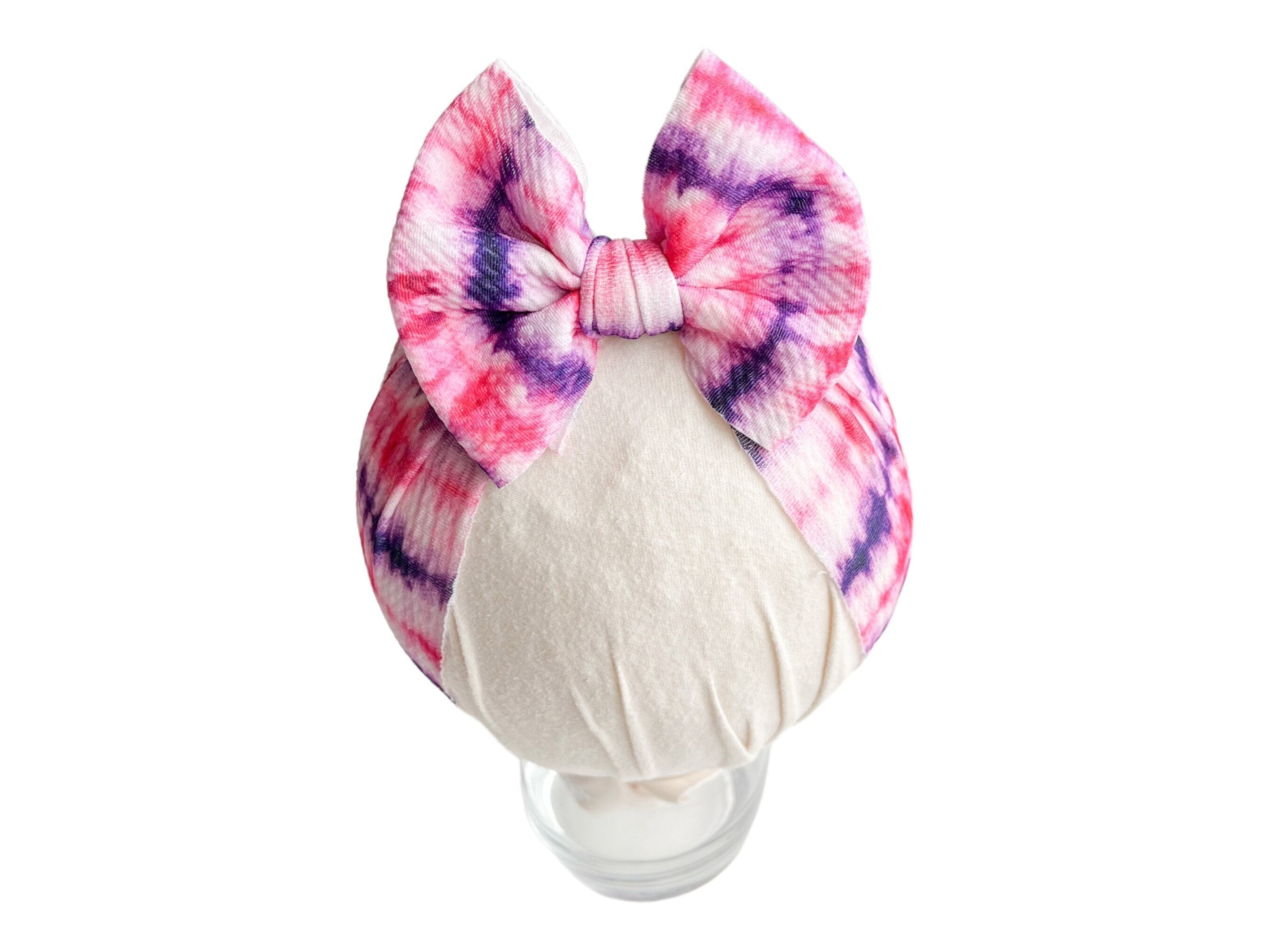 Pink And Purple Tie Dye Headwrap Bow