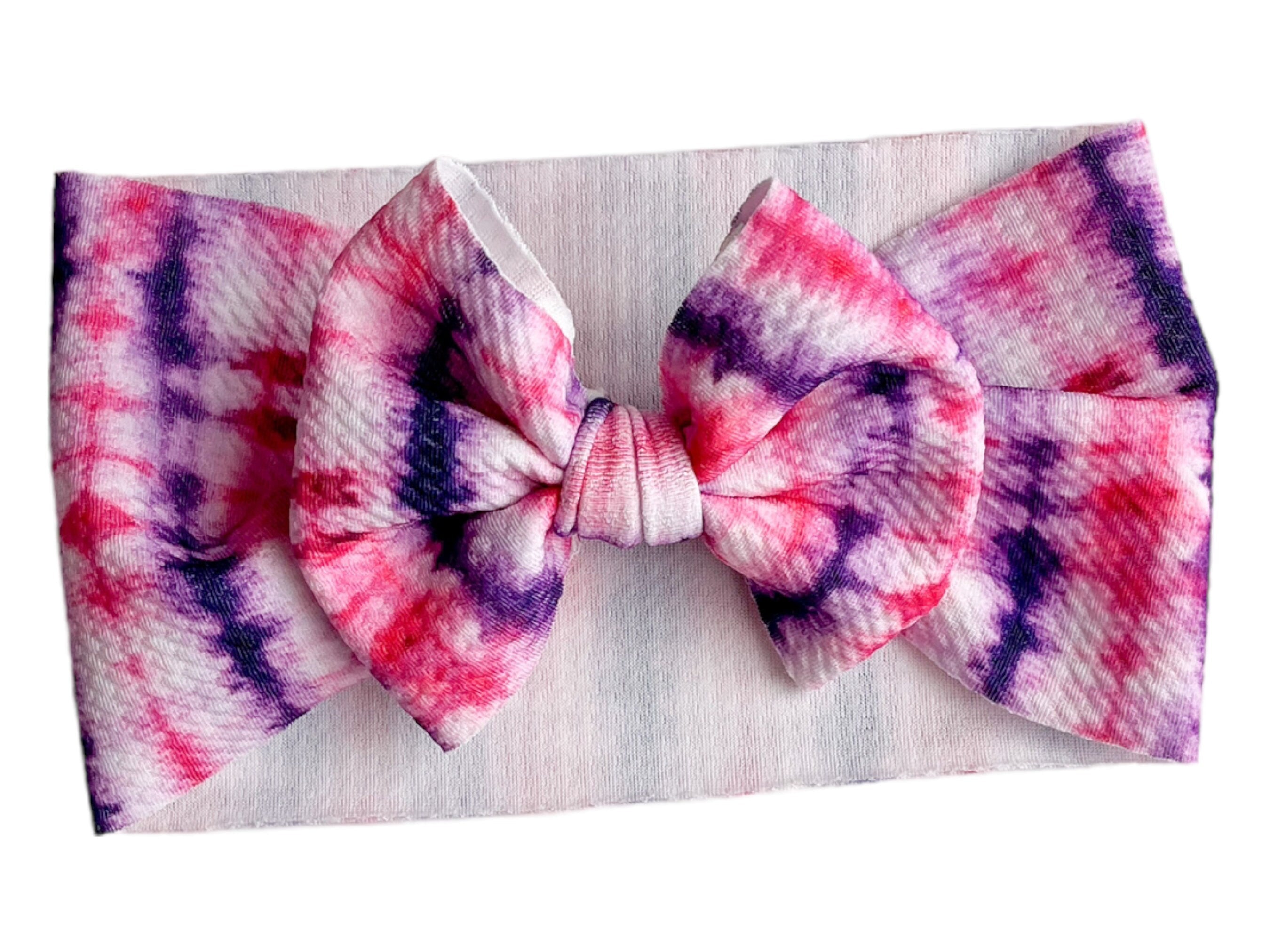 Pink And Purple Tie Dye Headwrap Bow