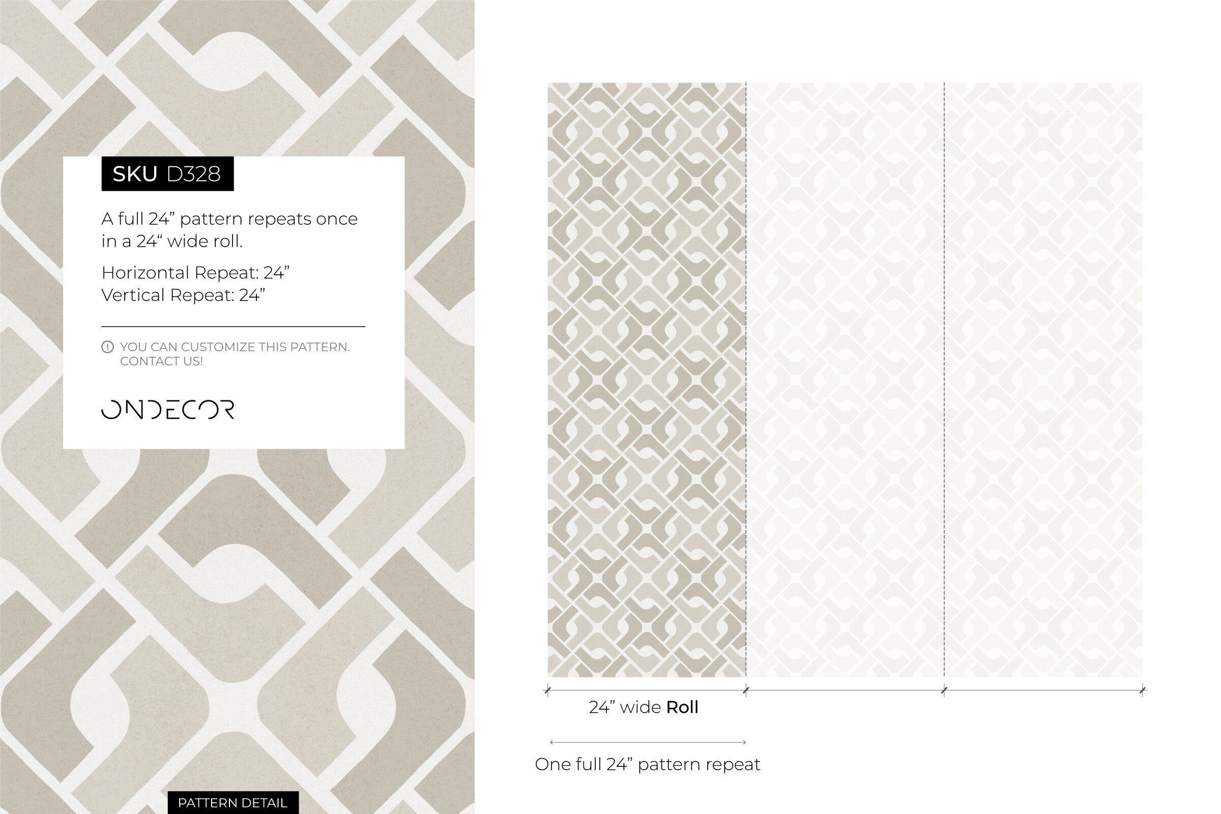 Geometric Wallpaper With An Interlocking Tile Motif In Beige And Taupe - D328