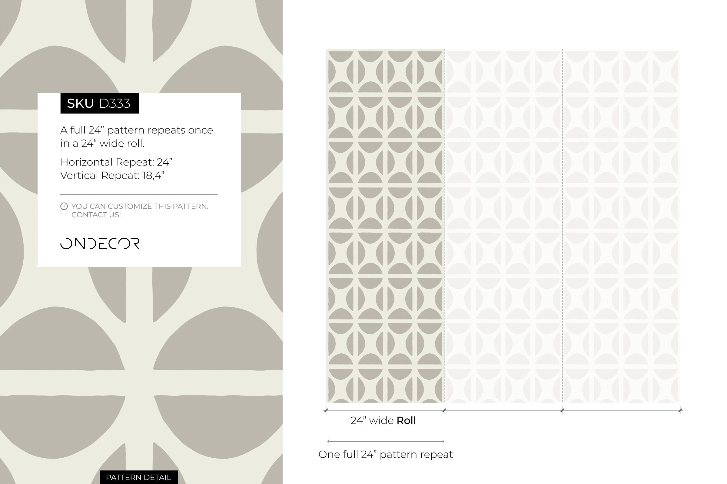 Geometric Wallpaper With A Modern Circle Grid In Beige And Taupe - D333