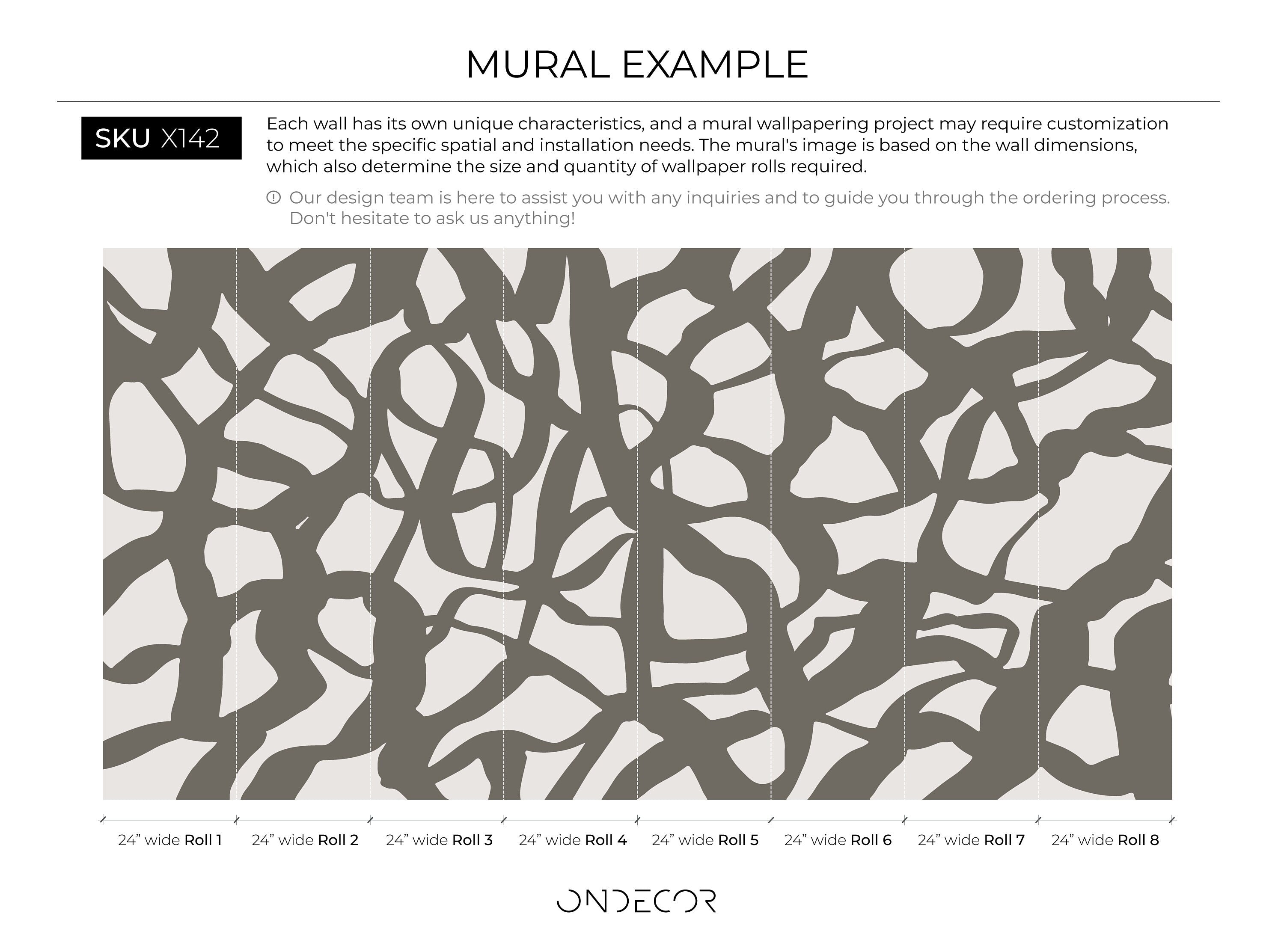 Abstract Wallpaper With Intertwined Lines In Taupe And Light Gray - X142