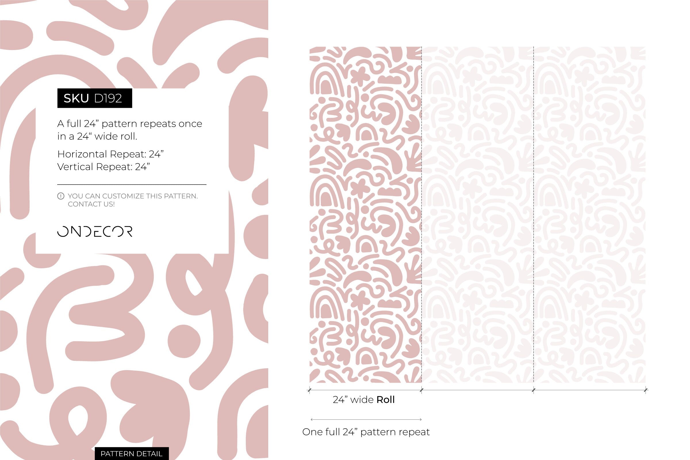 Abstract Wallpaper With Matisse Style Cut-out Shapes In Old Rose - D192