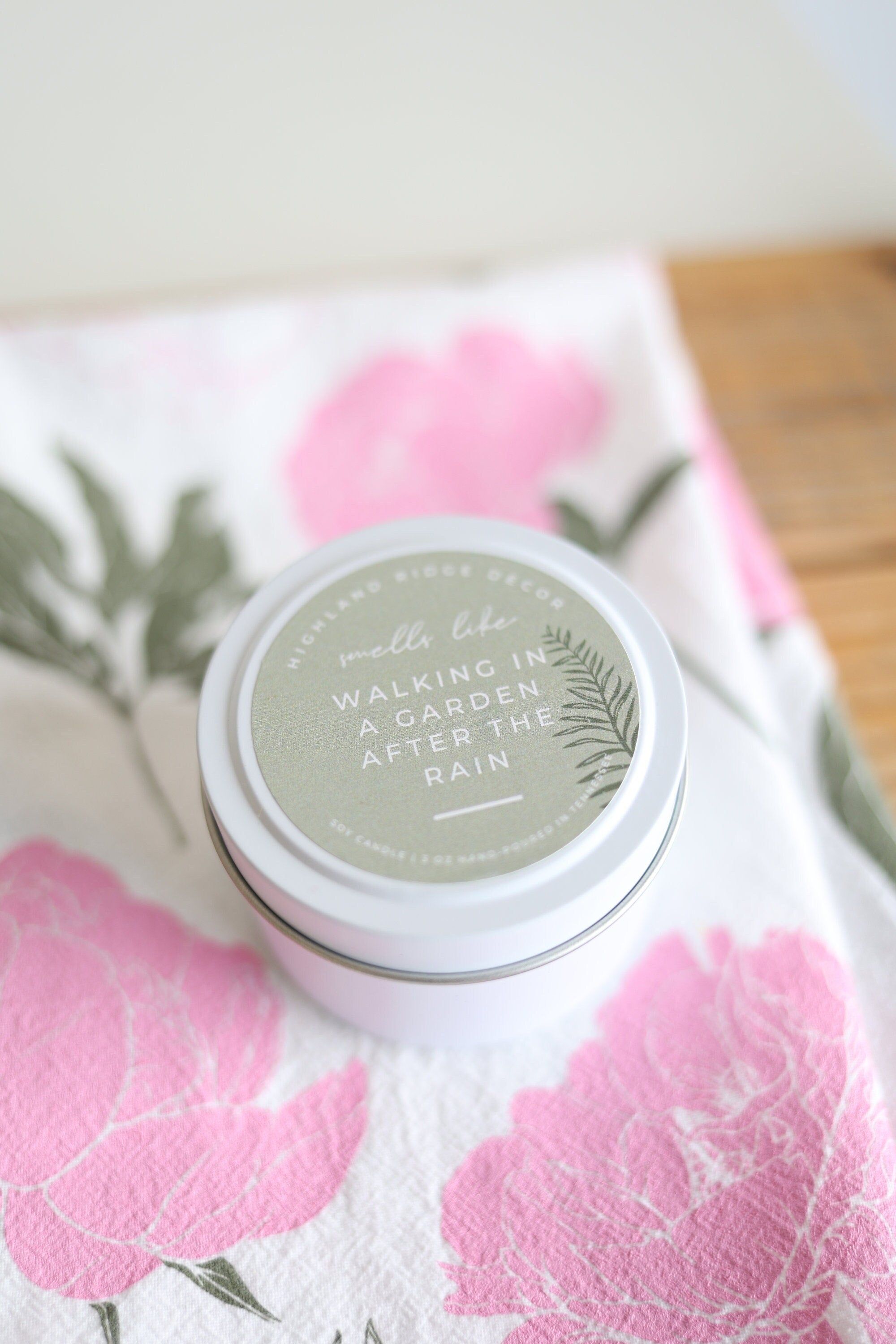 "walking In A Garden After The Rain" Candle Tin