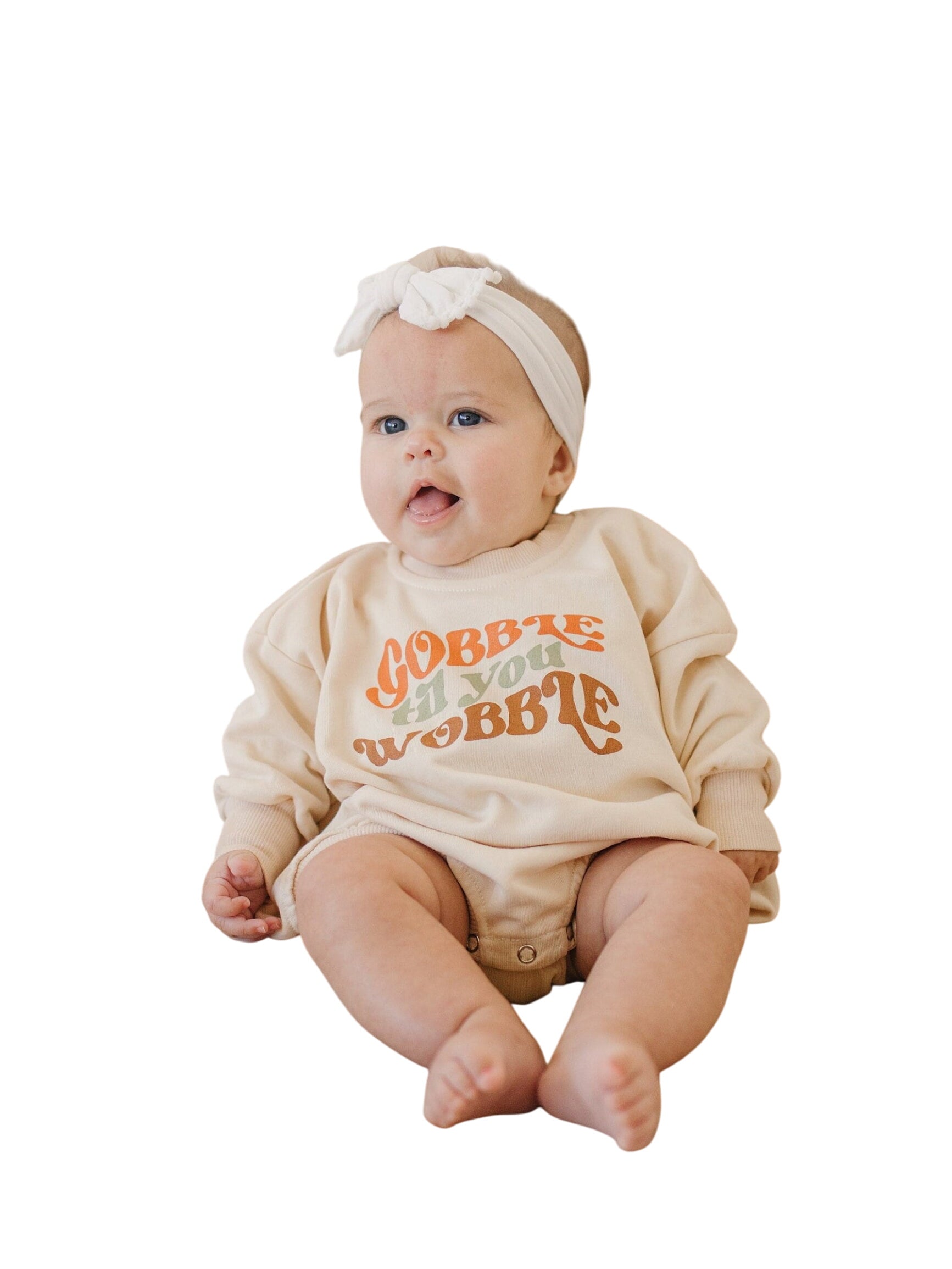 Gobble Til You Wobble Sweatshirt Romper - More Colors