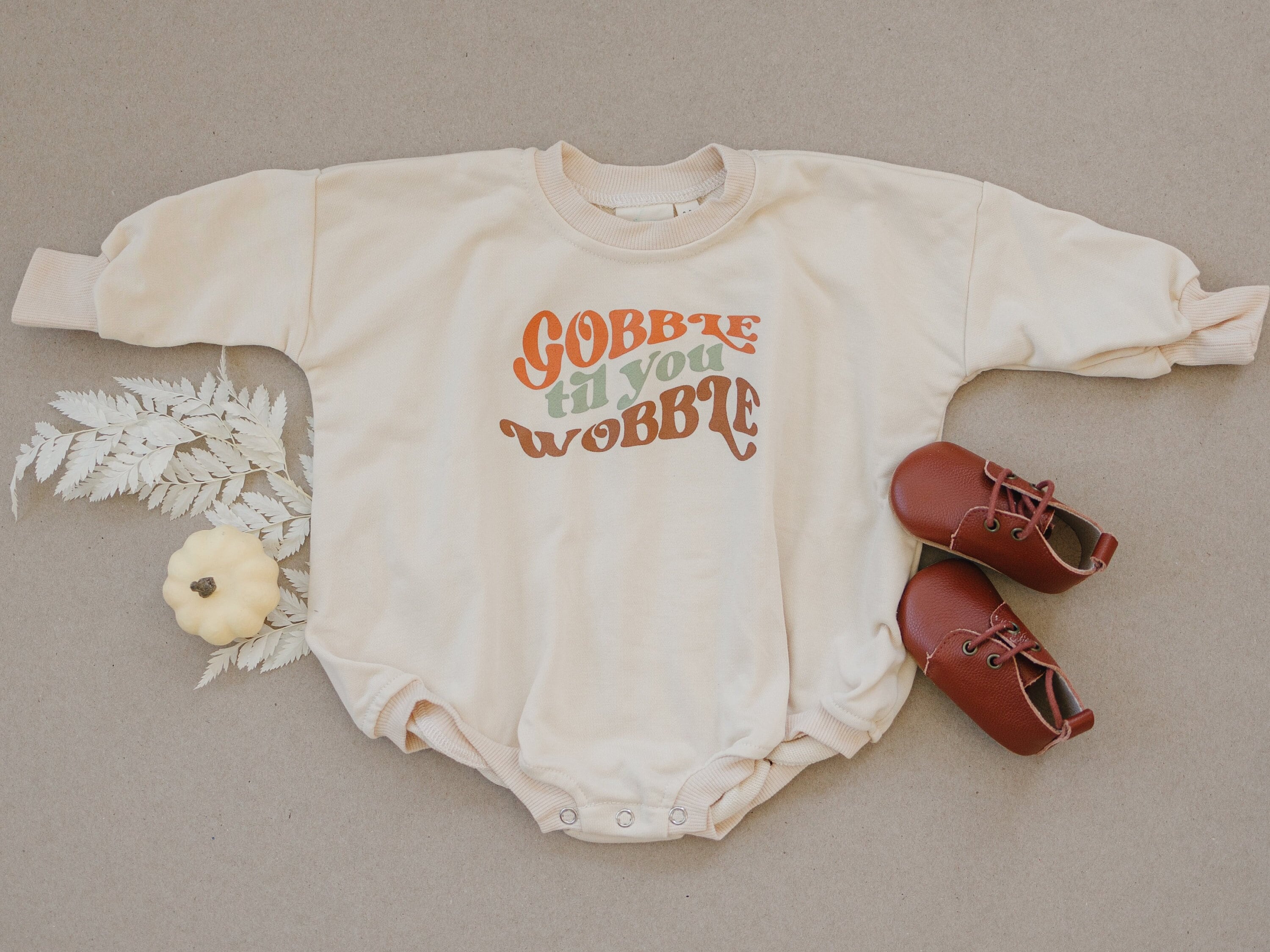 Gobble Til You Wobble Sweatshirt Romper - More Colors