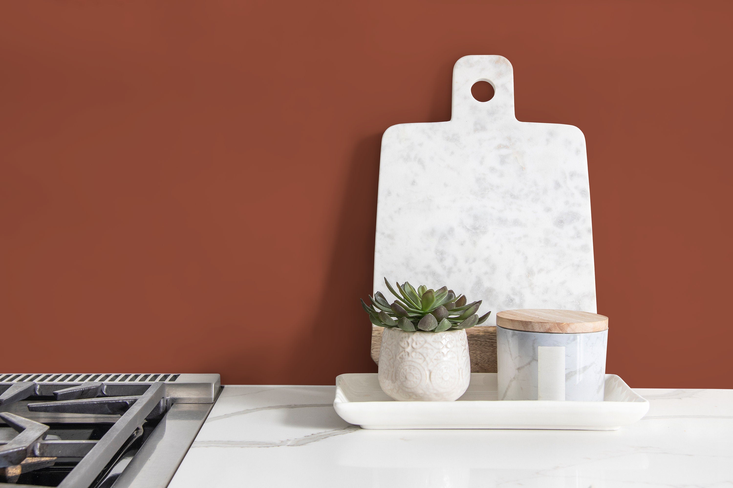 Solid Color Wallpaper In An Earthy Terracotta Hue - D428