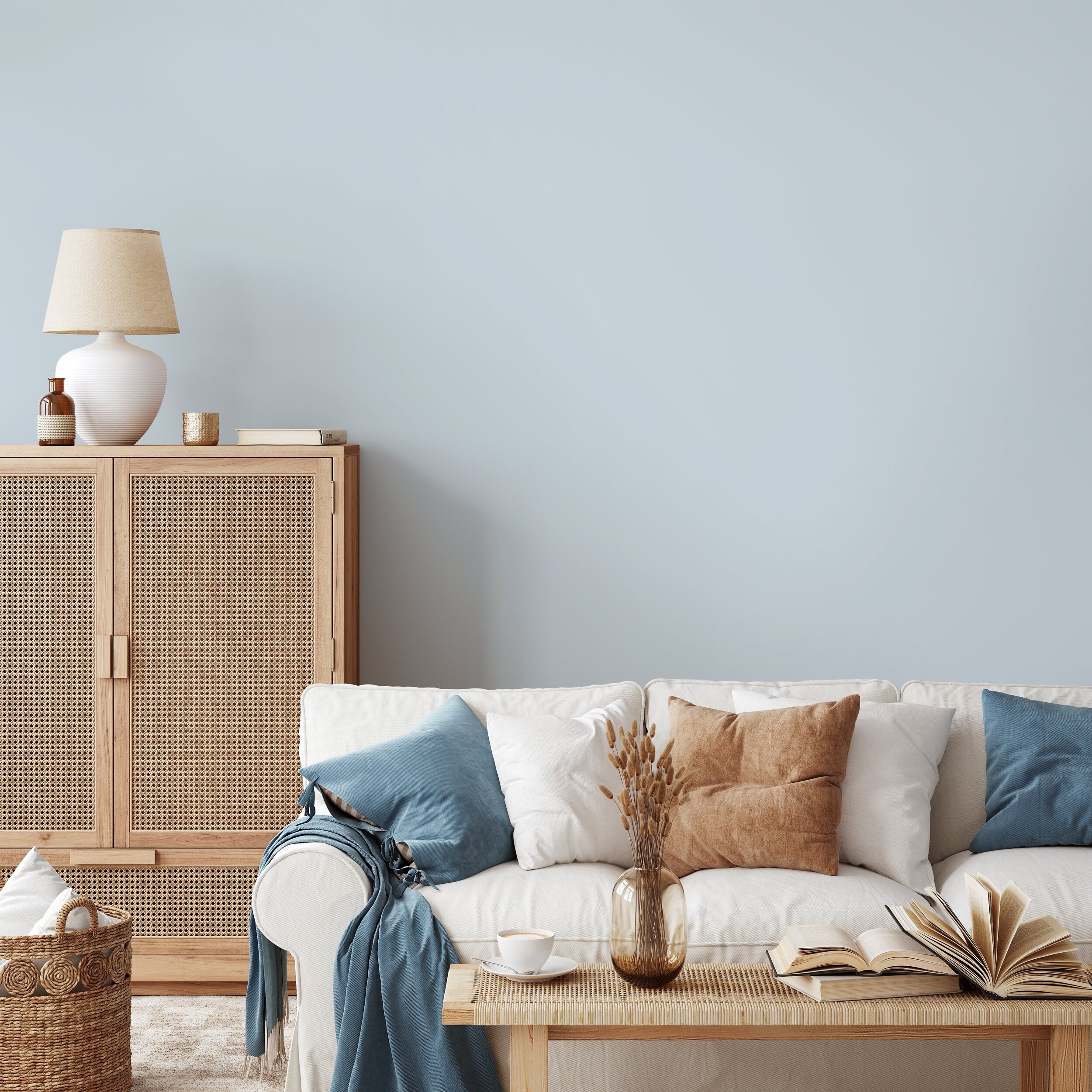 Solid Color Wallpaper With A Minimalist Style In Light Grayish Blue - D440