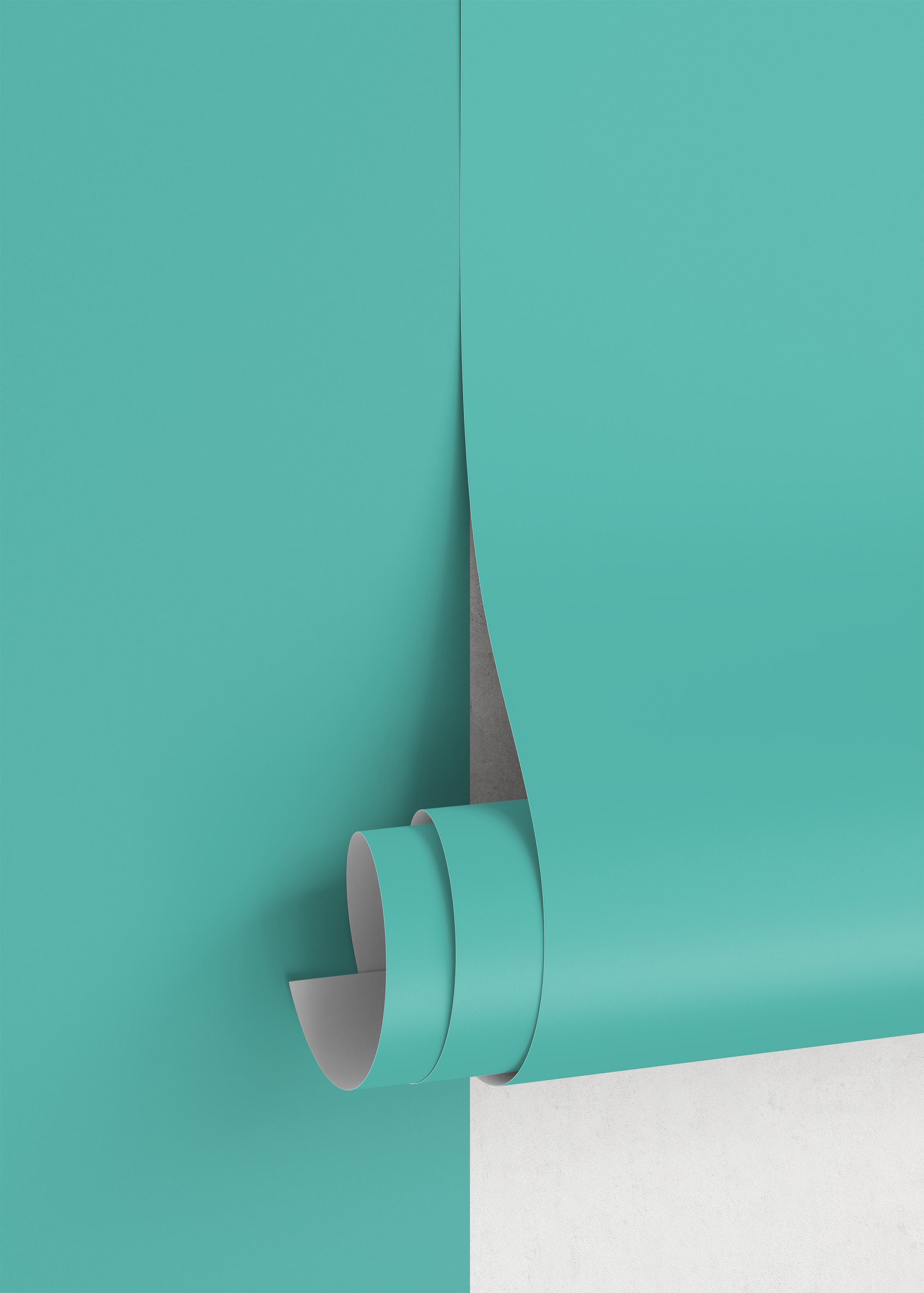 Solid Color Wallpaper In Turquoise - D443