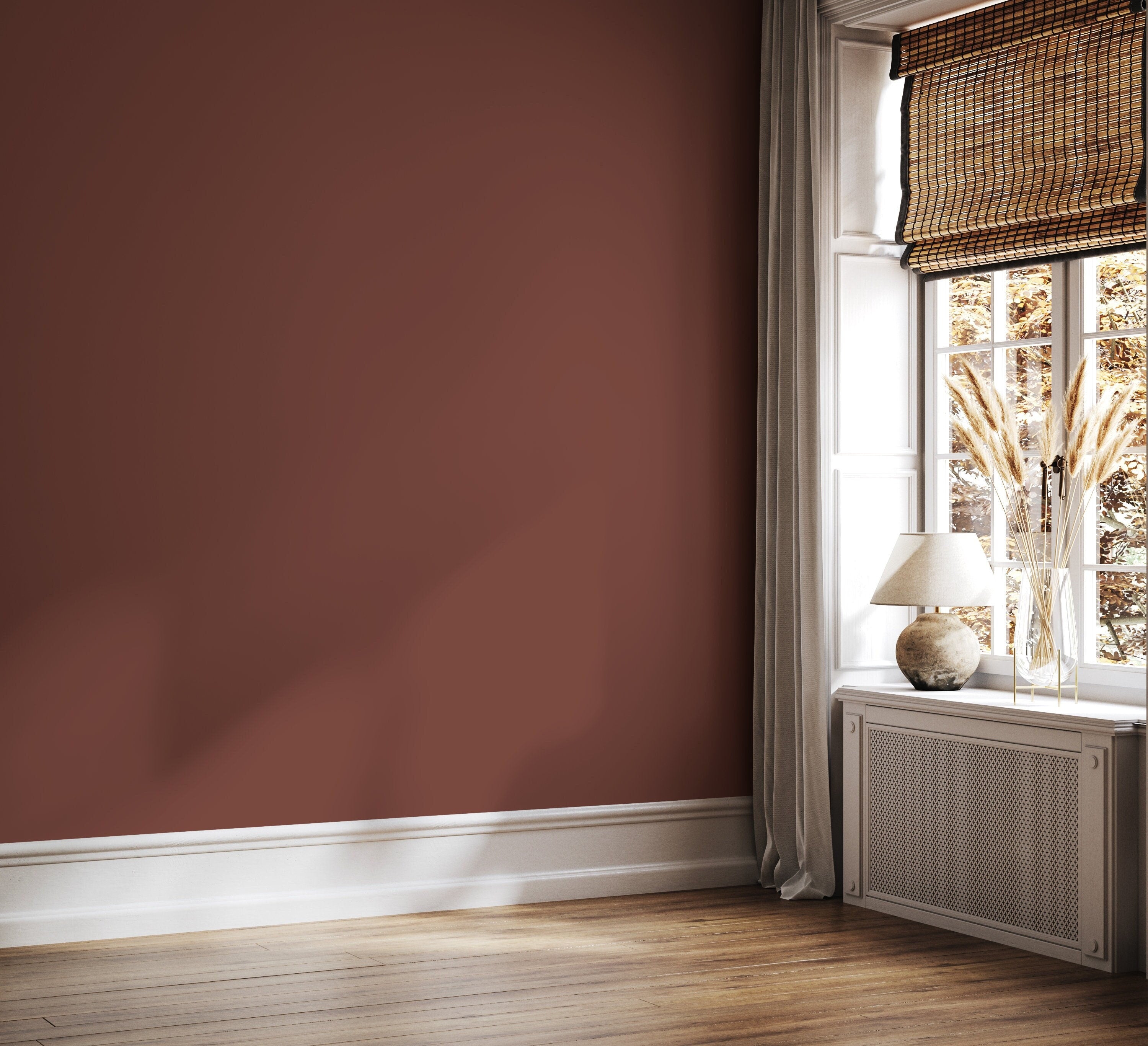 Solid Color Wallpaper With A Deep Earthy Hue In Bole Brown - D464