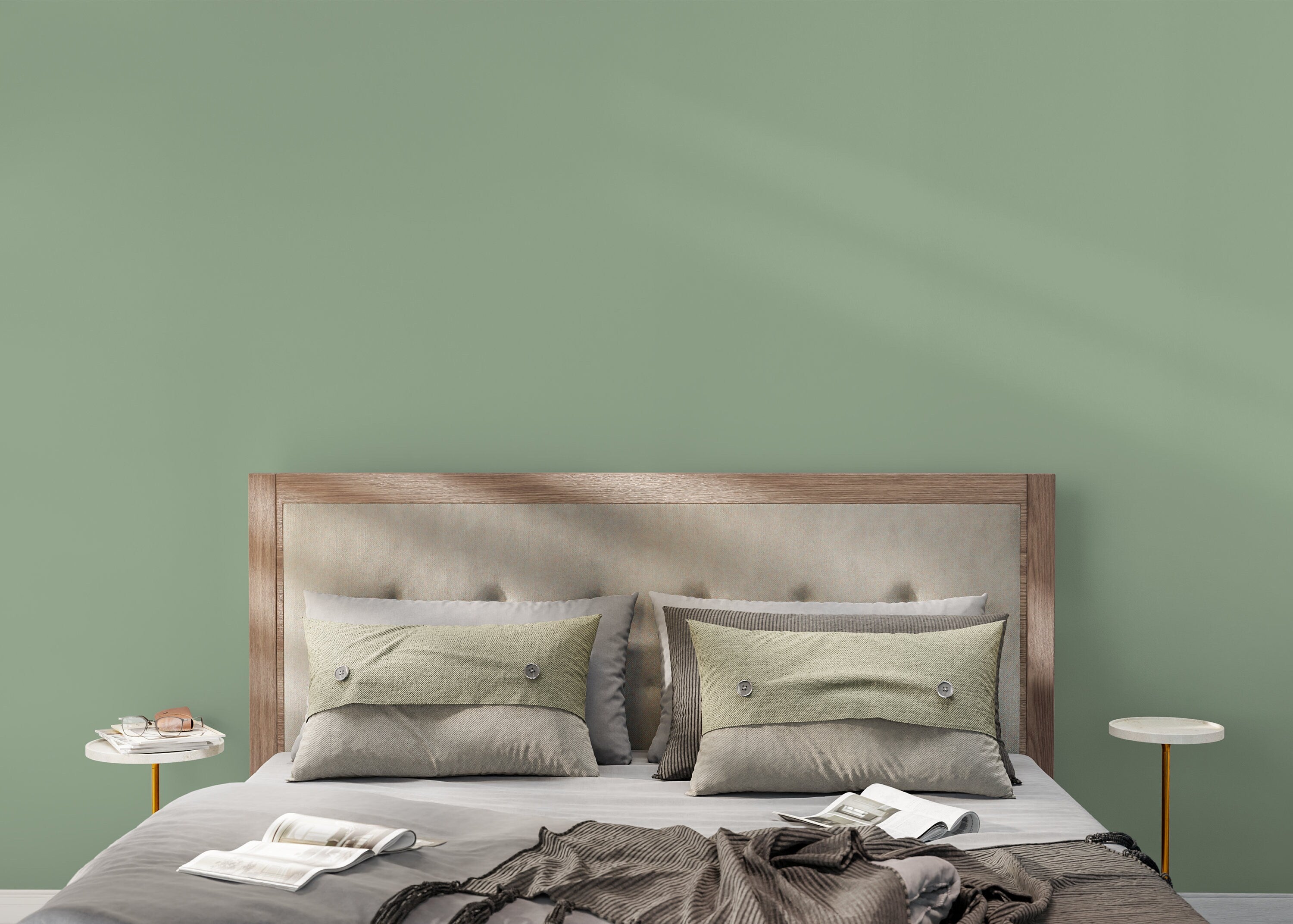 Solid Color Wallpaper With A Soothing Laurel Green Hue - D473