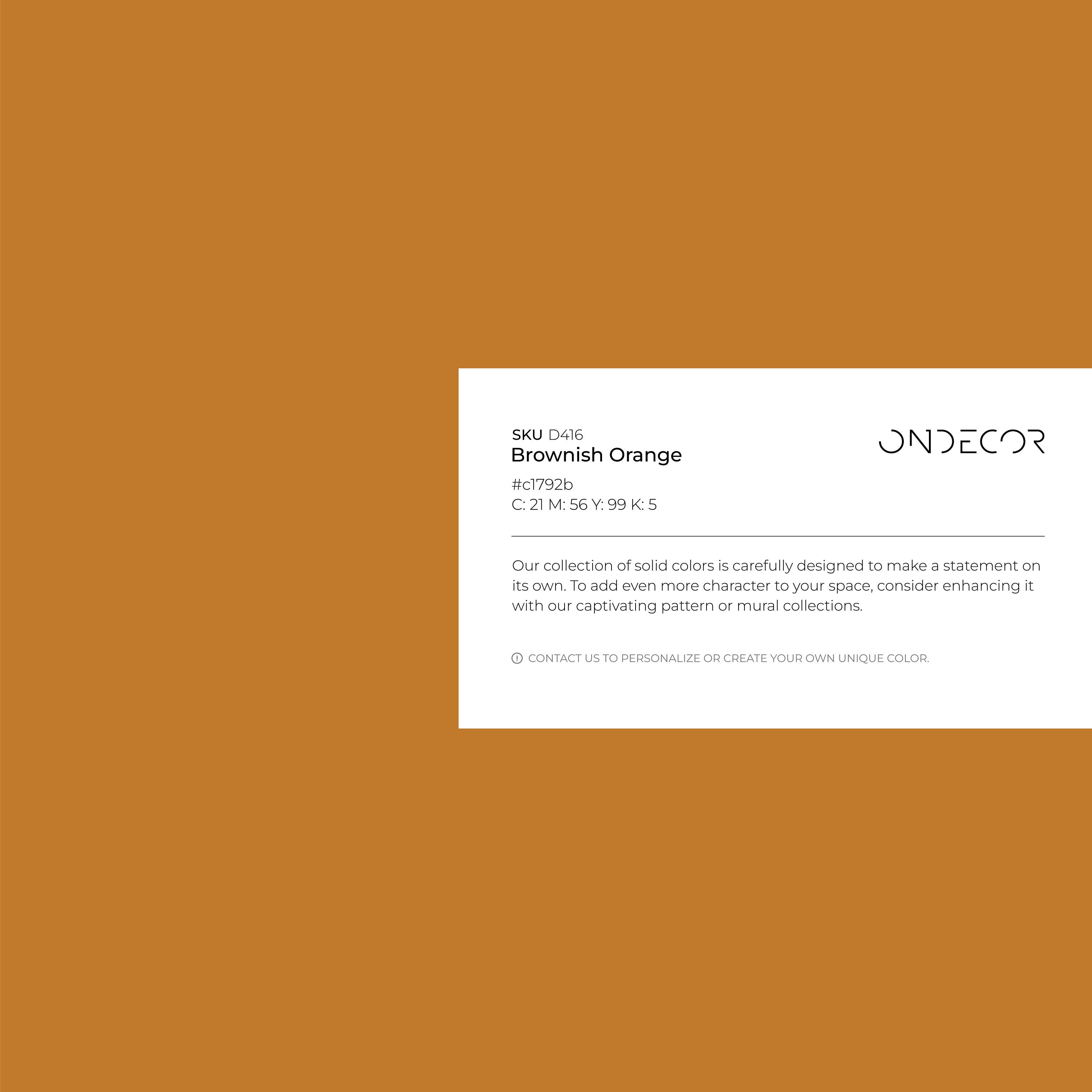 Solid Color Wallpaper In A Minimalist Style In Brownish Orange - D416