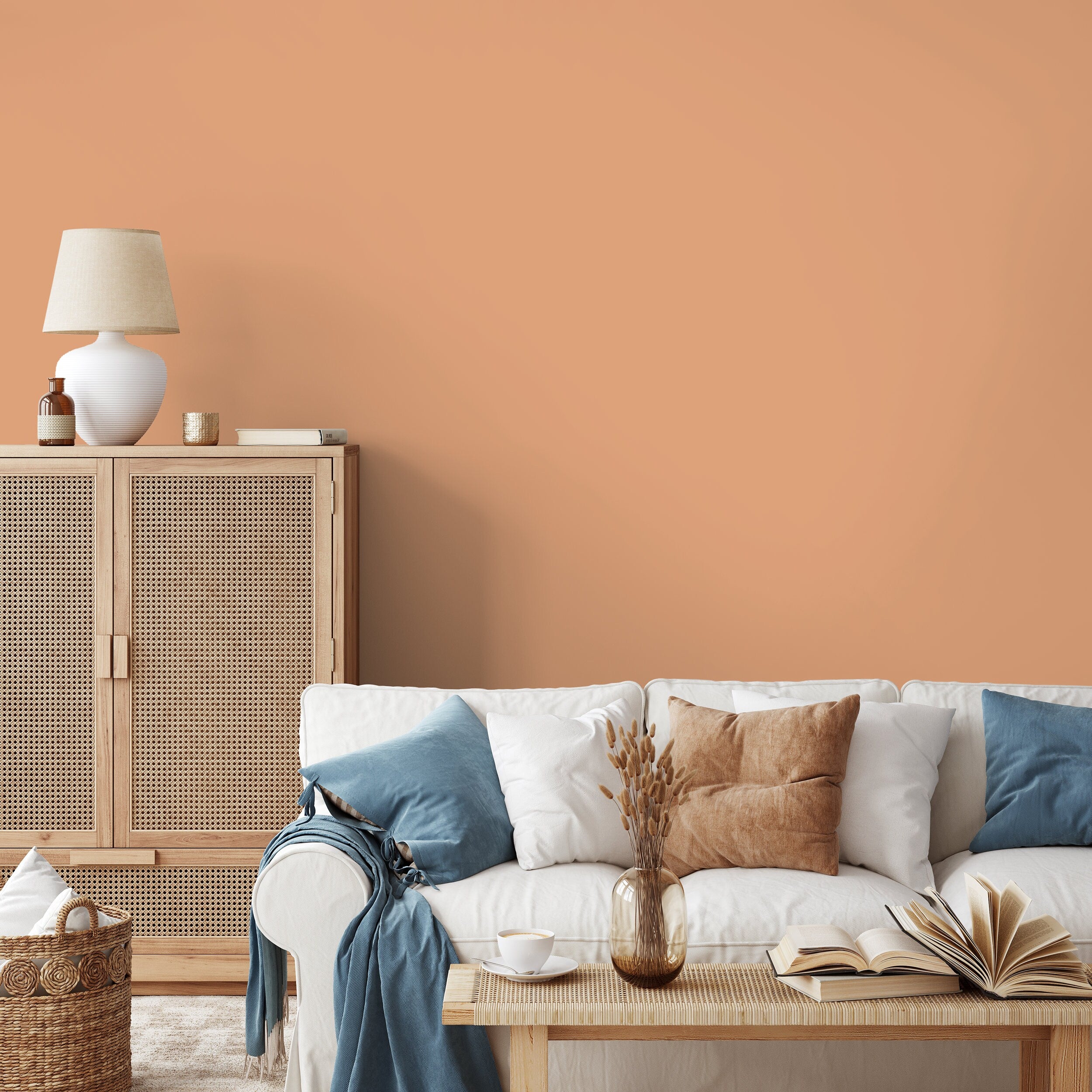Solid Color Wallpaper Featuring A Warm Almond Tone - D426