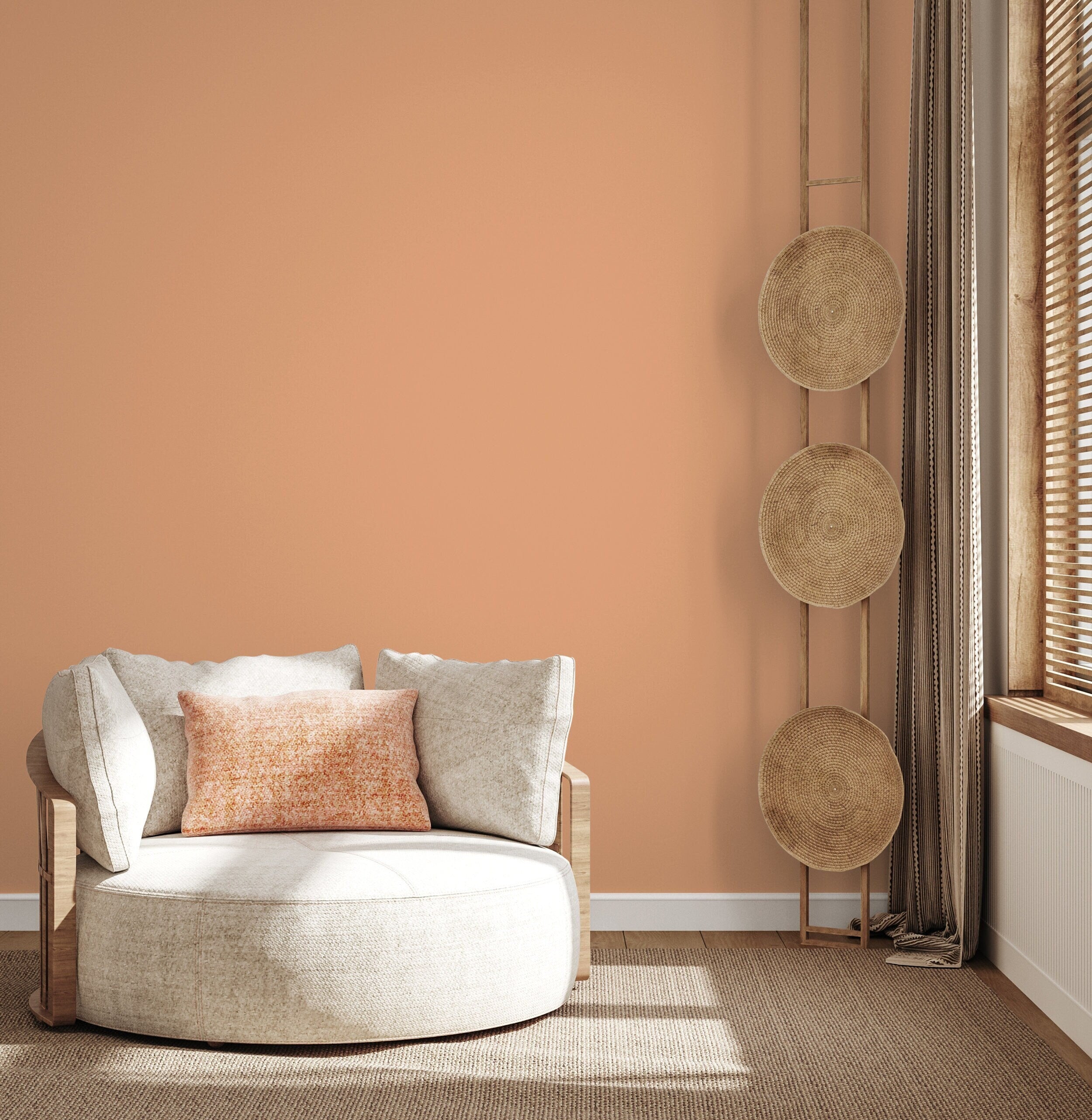Solid Color Wallpaper Featuring A Warm Almond Tone - D426