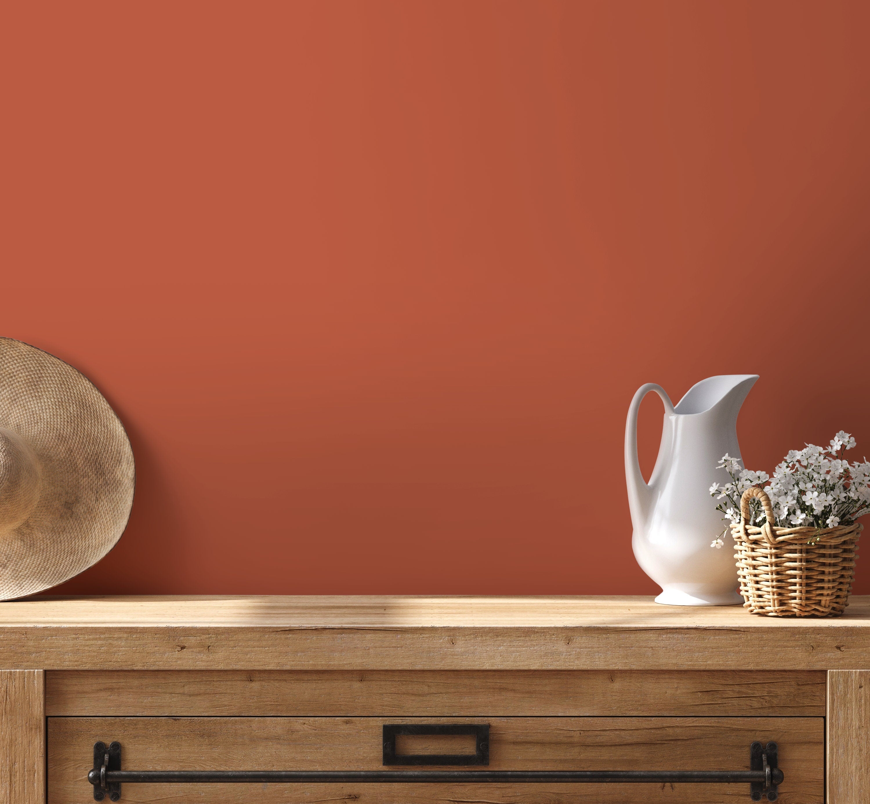 Solid Color Wallpaper With A Warm Terracotta Tone - D427