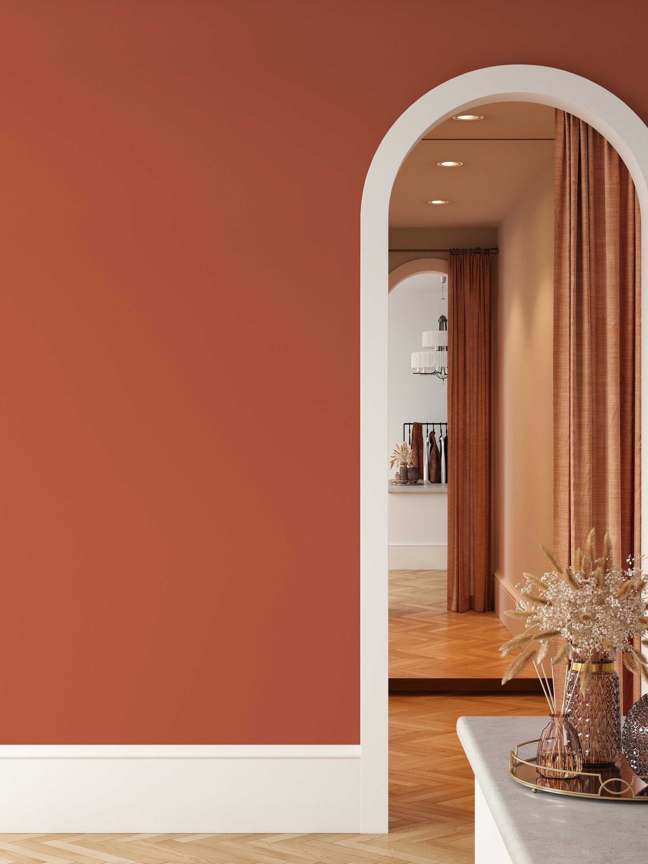 Solid Color Wallpaper With A Warm Terracotta Tone - D427