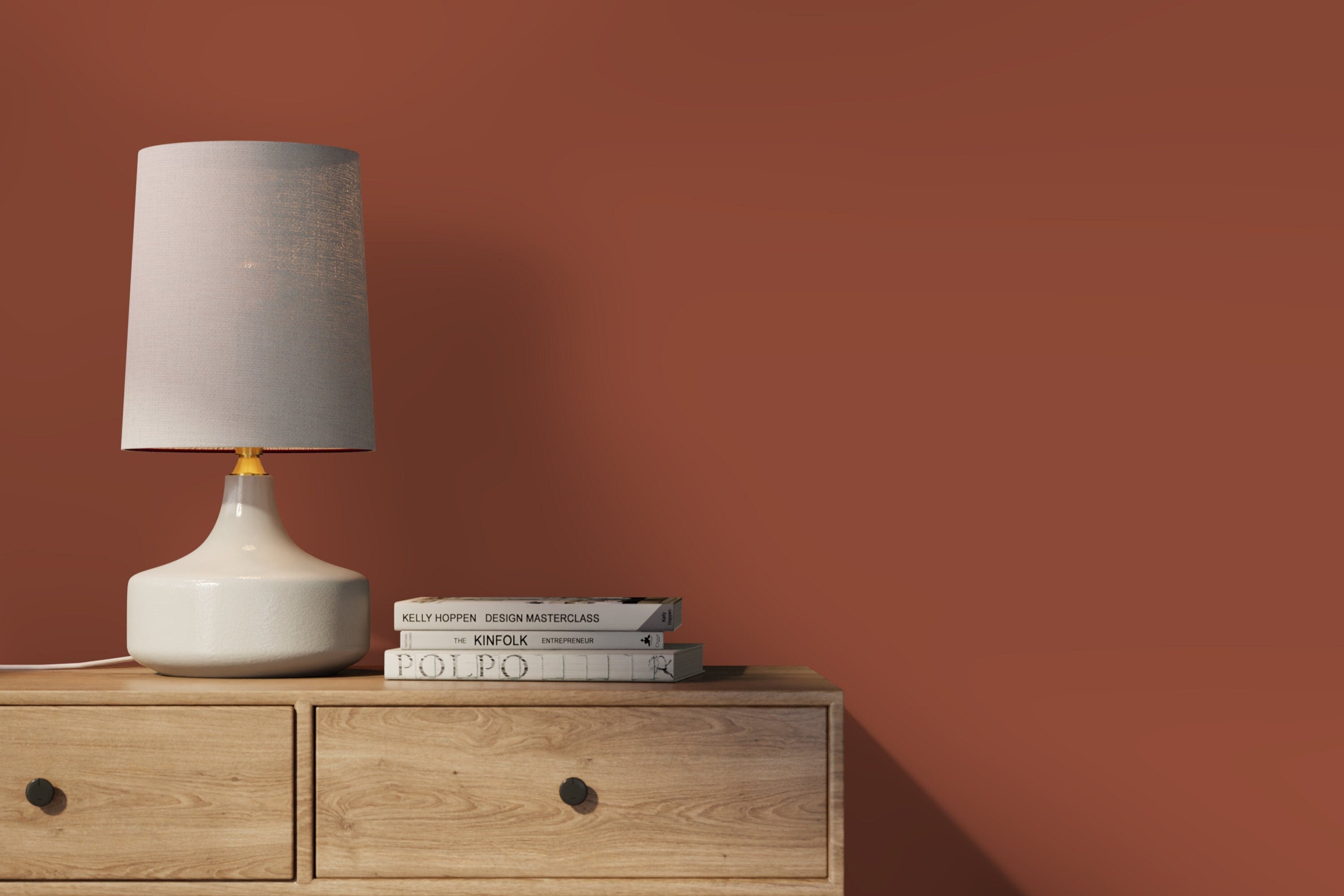 Solid Color Wallpaper In An Earthy Terracotta Hue - D428