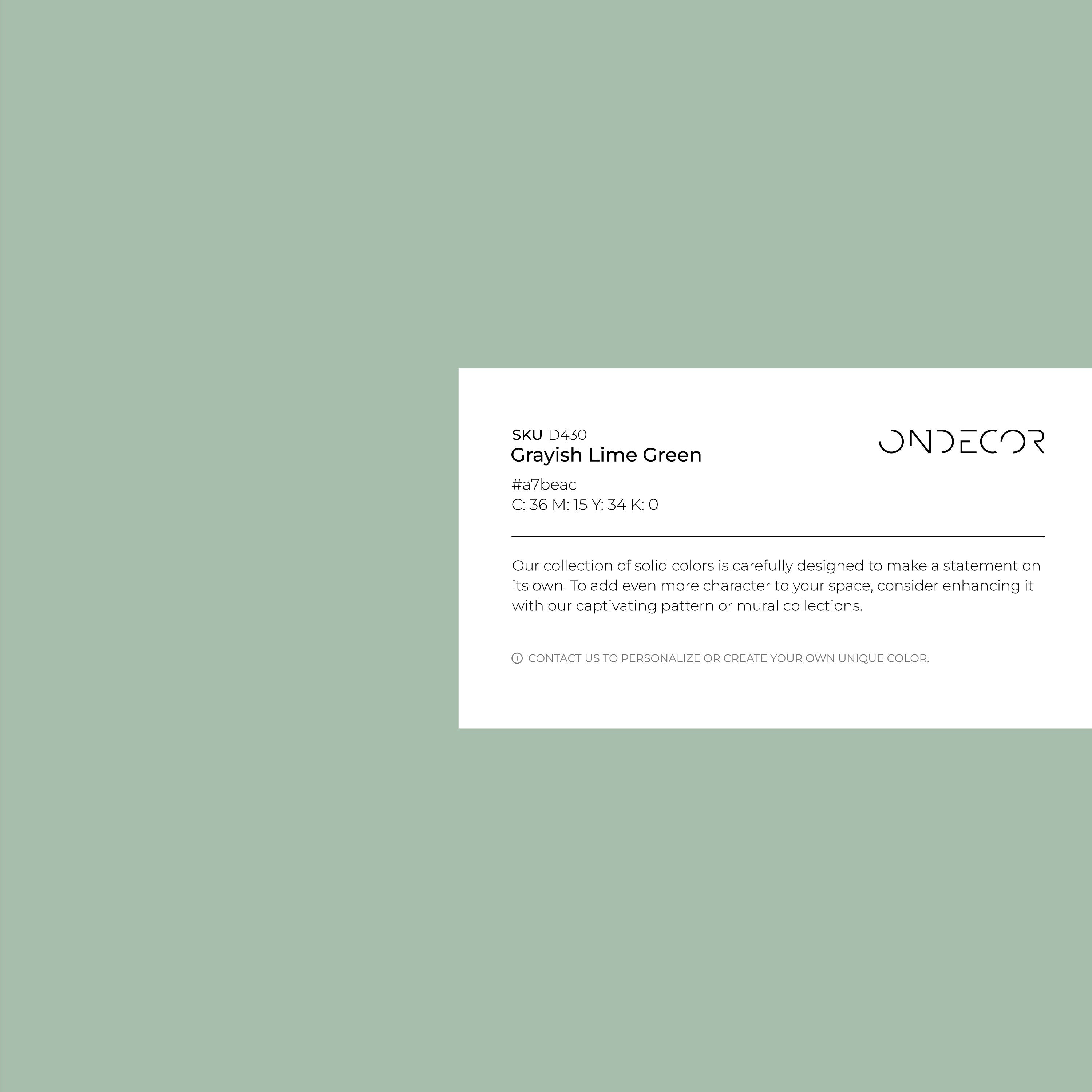 Solid Color Wallpaper With A Minimalist Style In Sage Green - D430