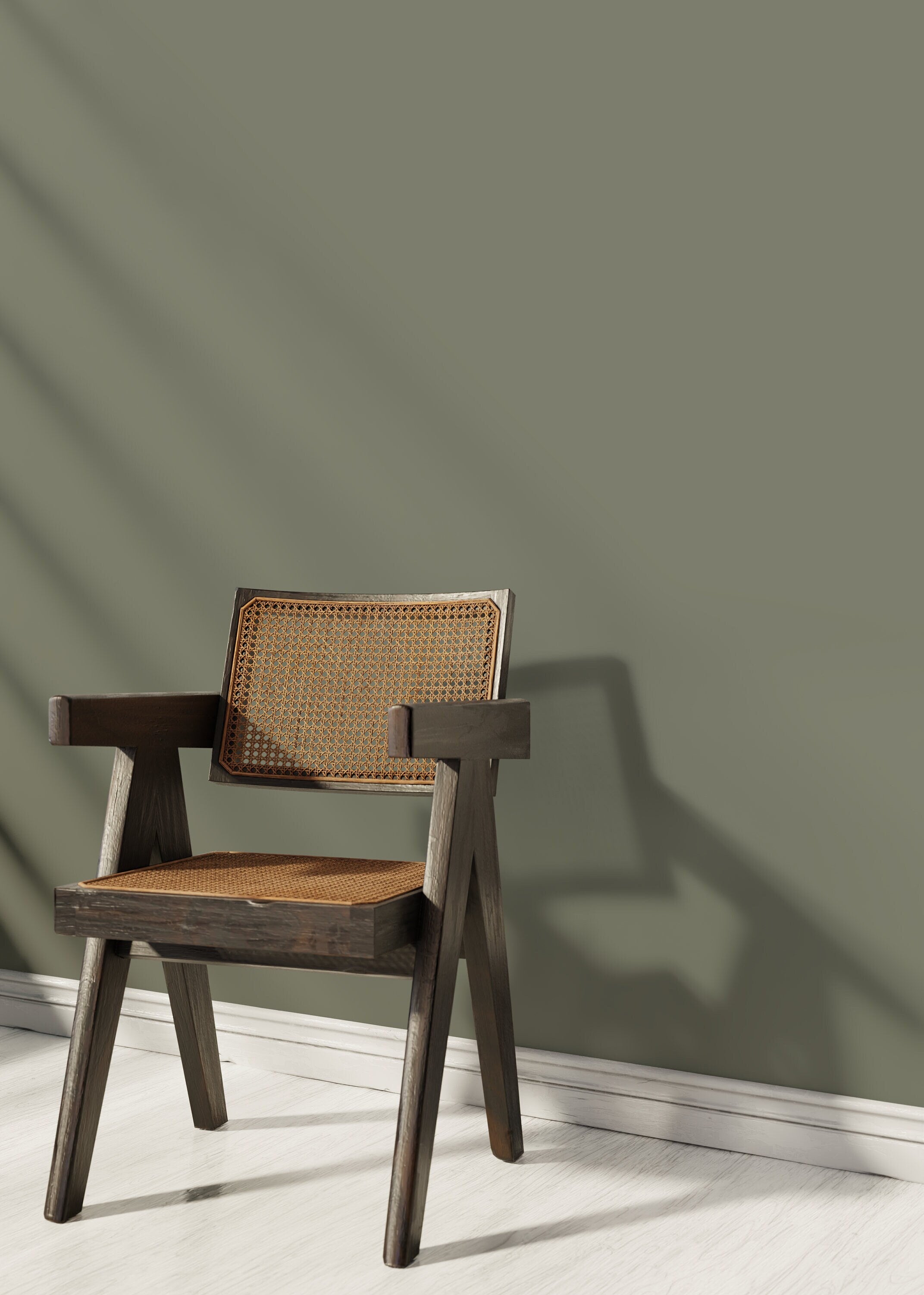 Solid Color Wallpaper In A Soothing Olive Green - D433