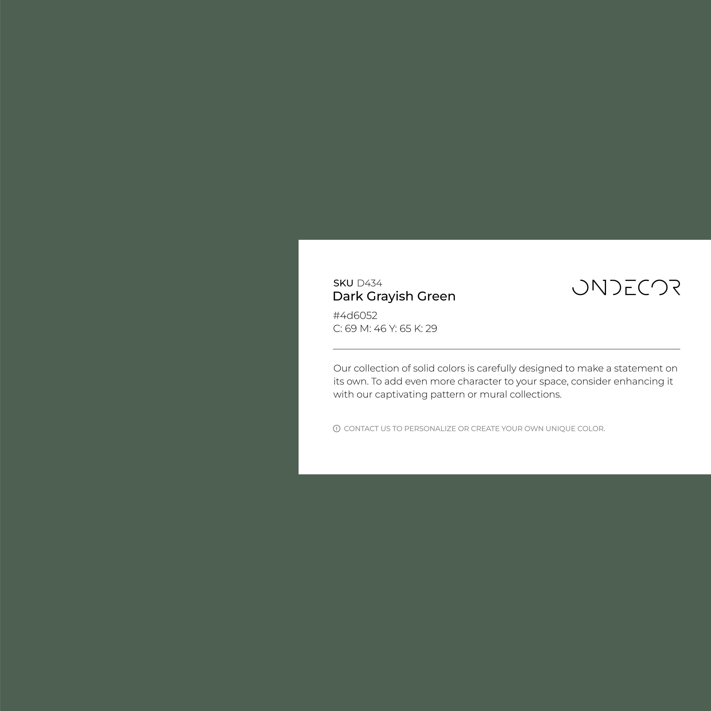 Minimalist Wallpaper In A Solid Dark Grayish Green - D434