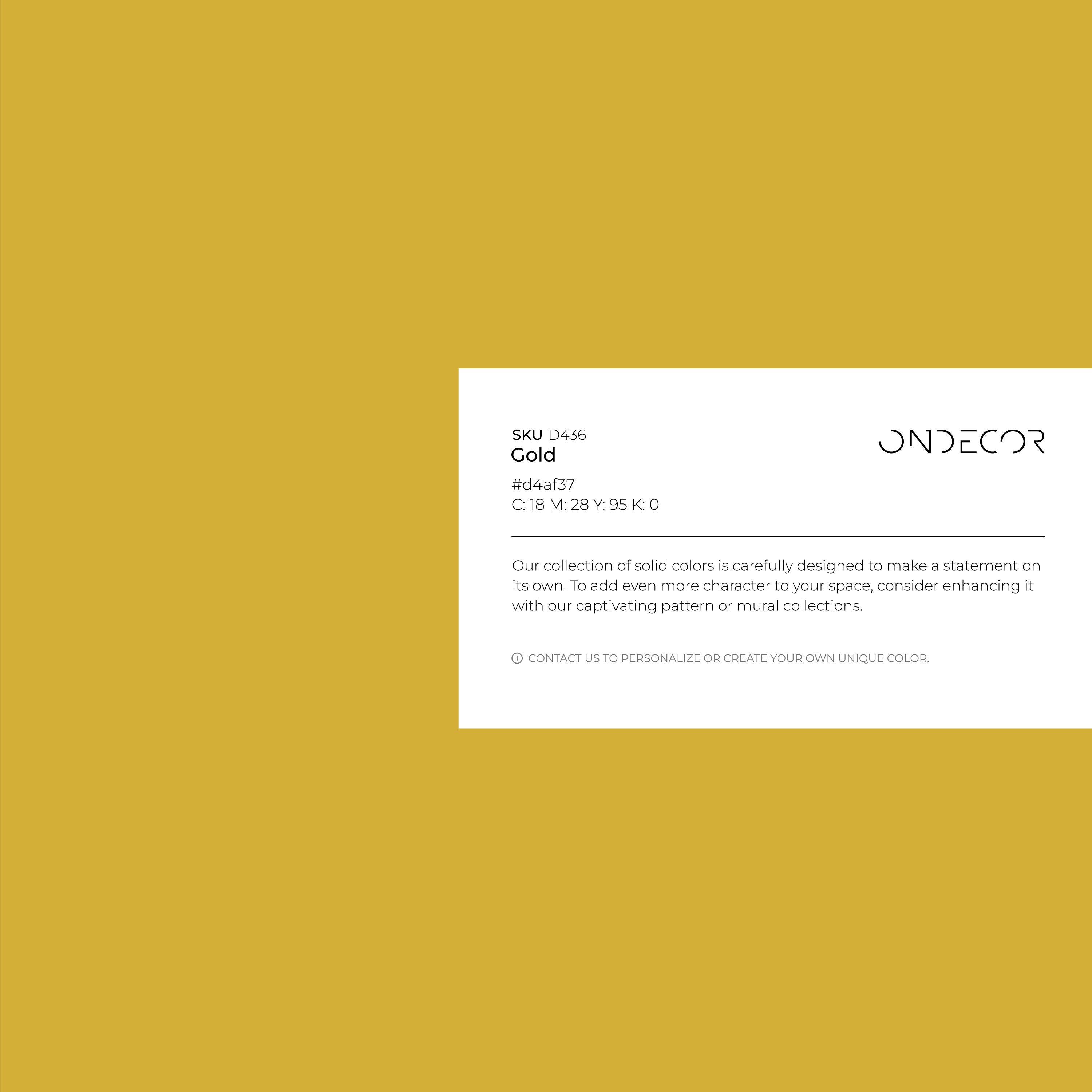 Minimalist Wallpaper With A Solid Color Design In Golden Yellow - D436