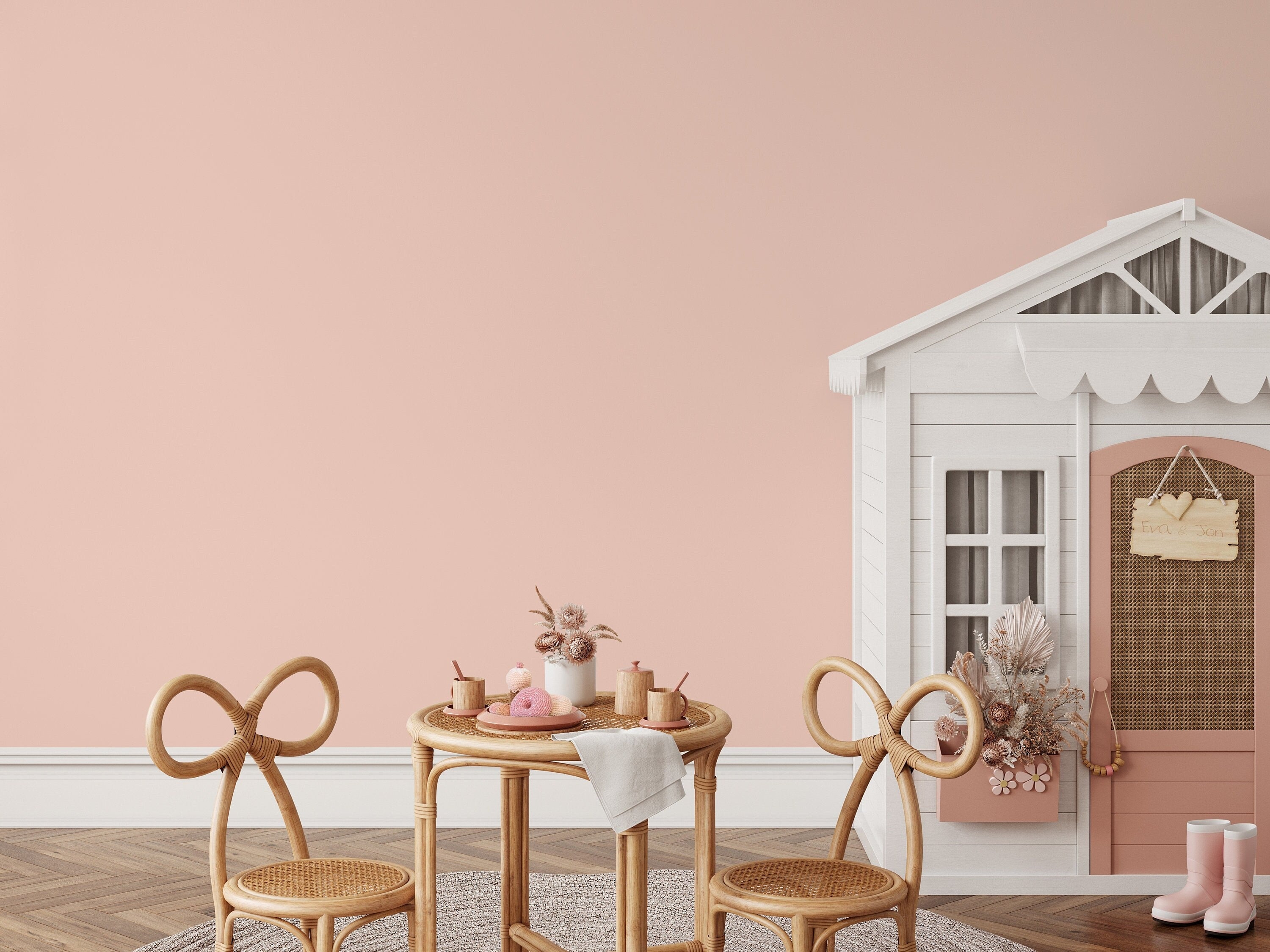 Solid Color Wallpaper In A Soft Blush Pink - D449